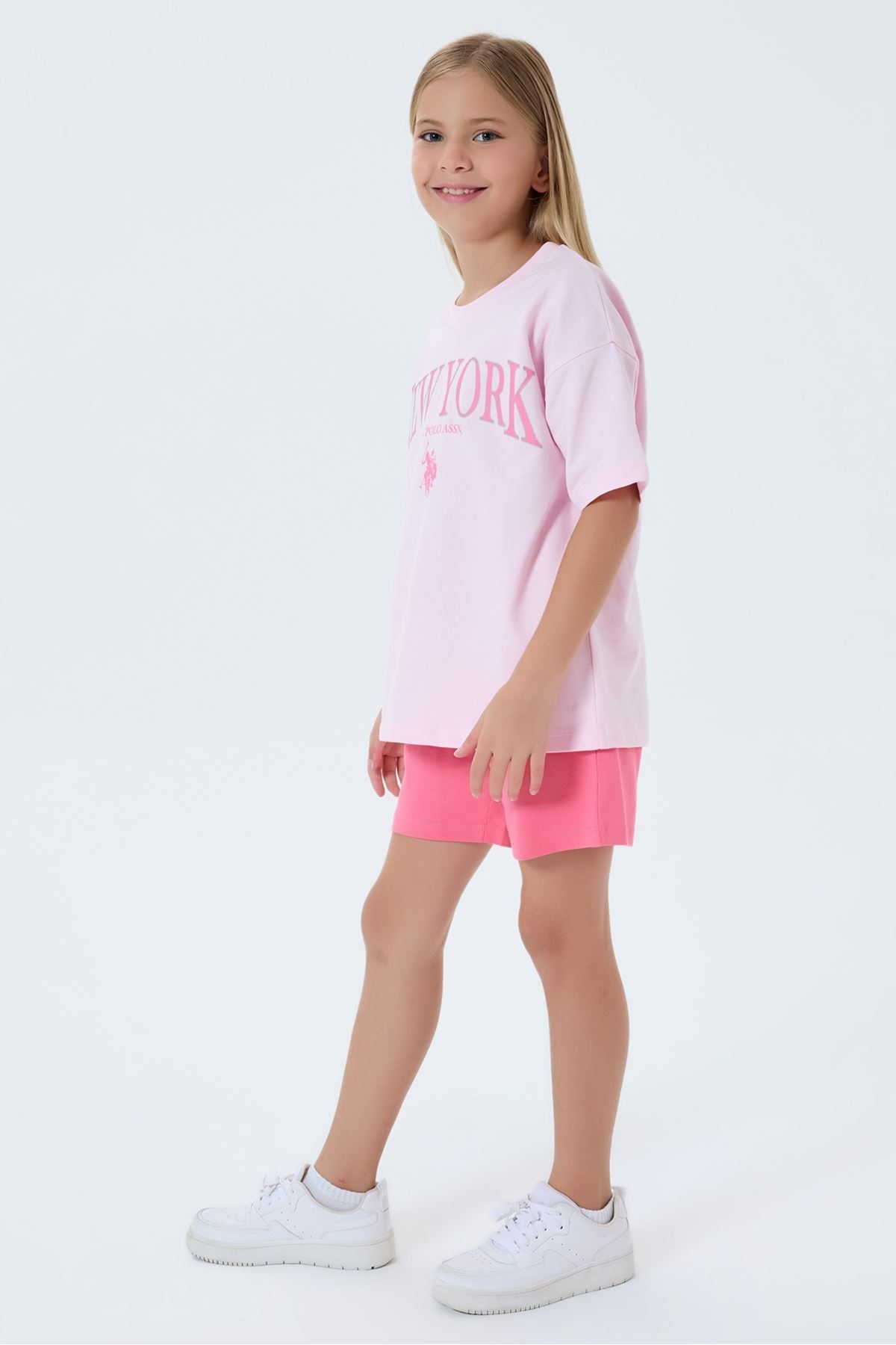 4-15 Yaş Lisanslı Us Polo Assn Kız Çocuk Takım-Pembe