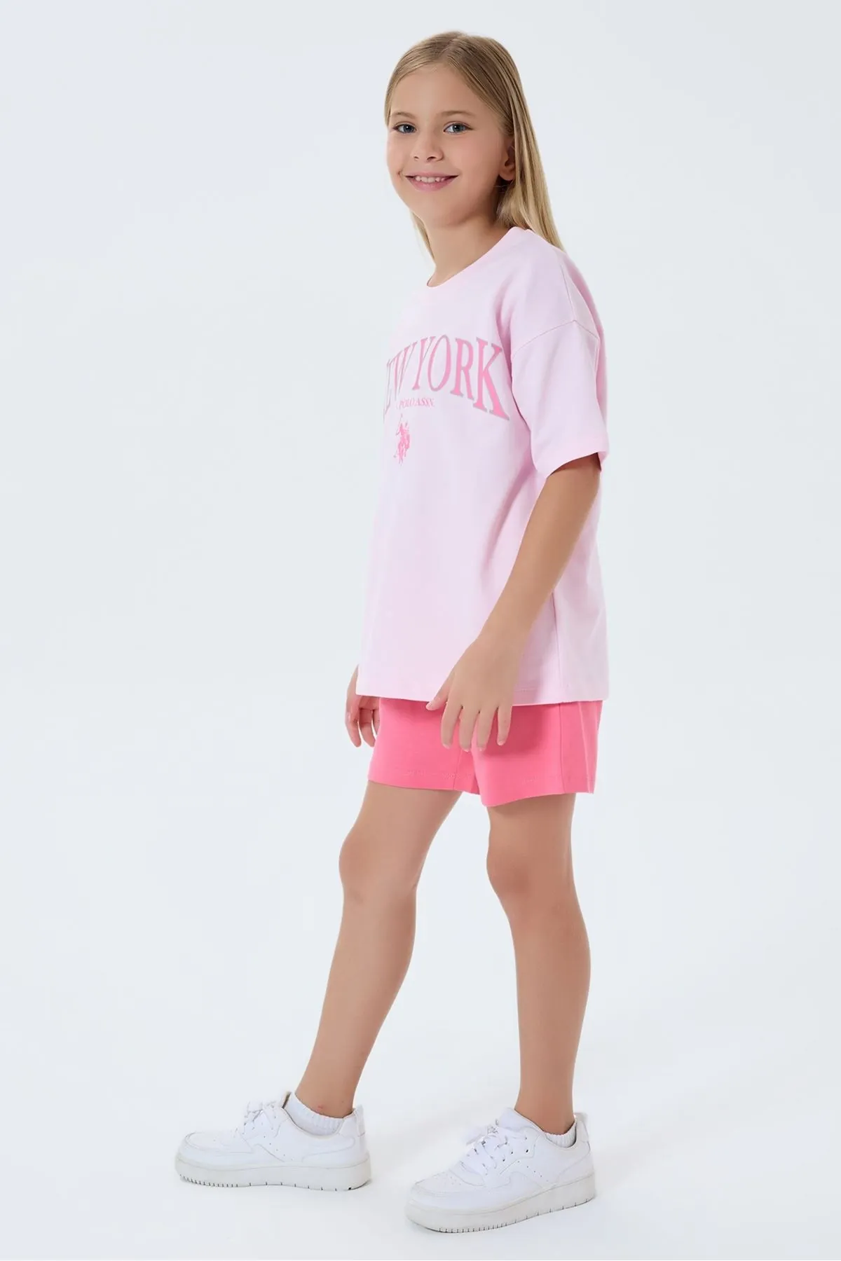 4-15 Yaş Lisanslı Us Polo Assn Kız Çocuk Takım-Pembe