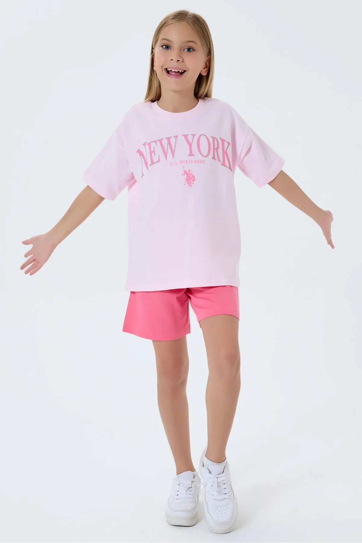 4-15 Yaş Lisanslı Us Polo Assn Kız Çocuk Takım-Pembe
