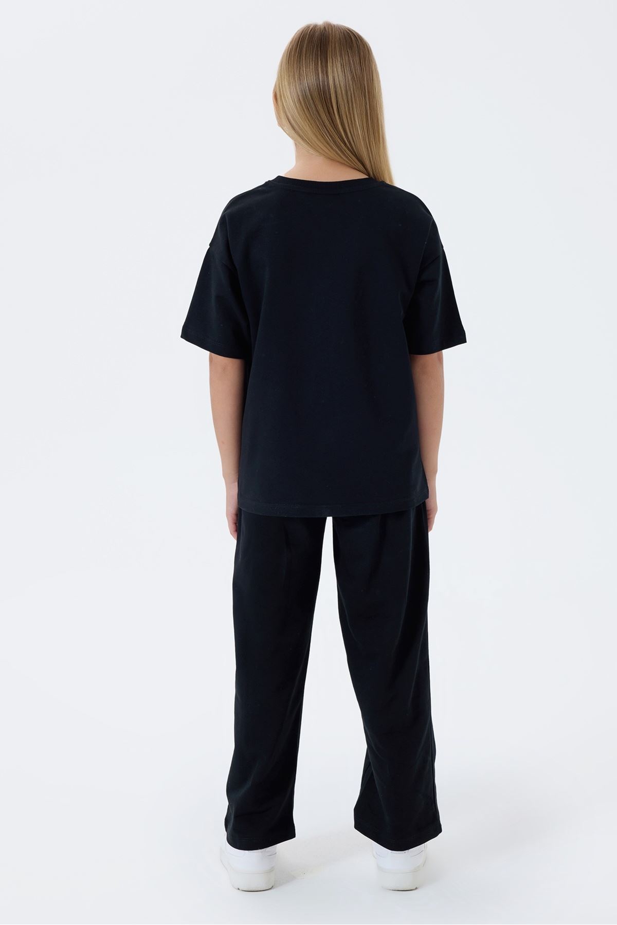 4-15 Yaş Lisanslı Us Polo Assn Kız Çocuk Takım-Siyah