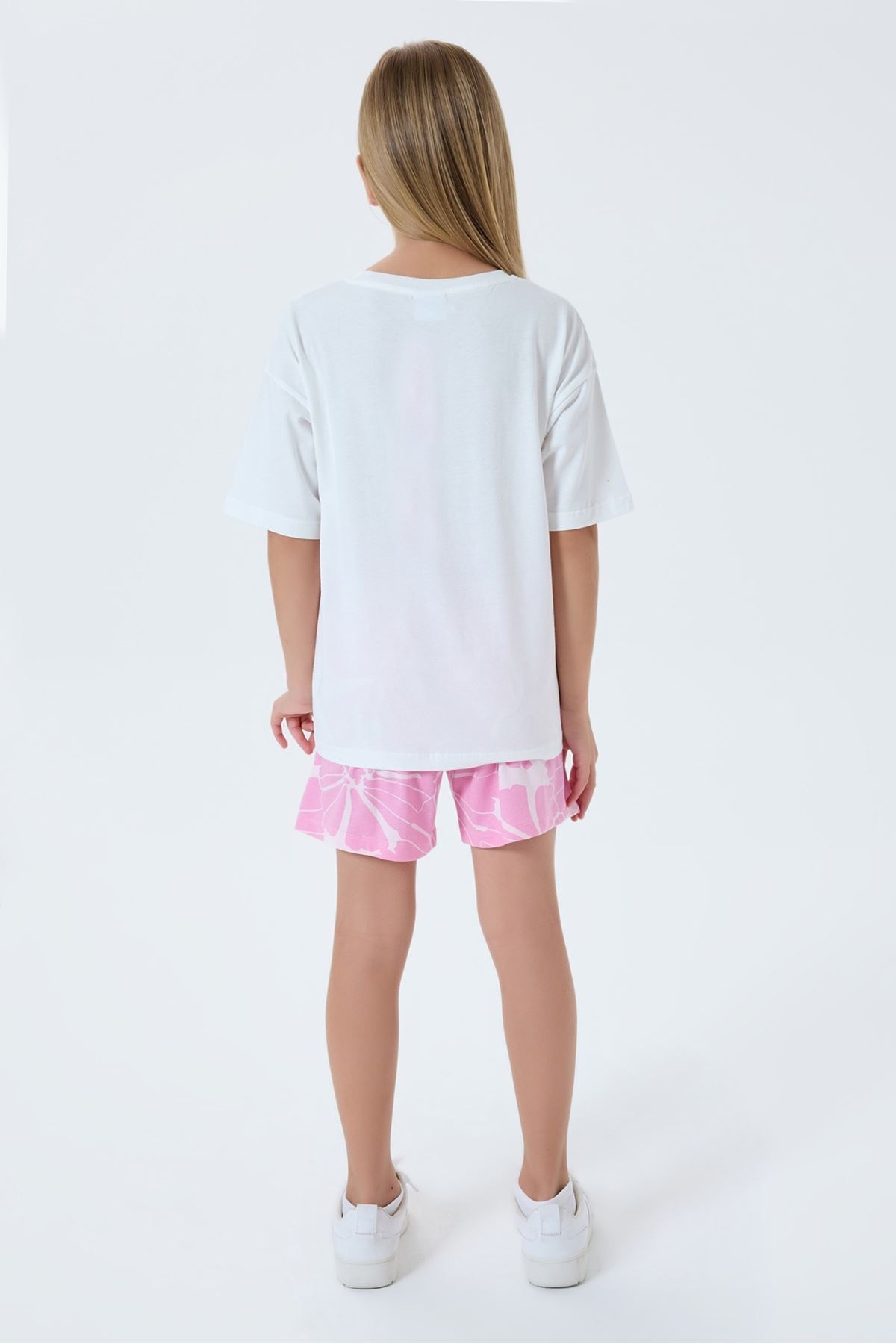 4-15 Yaş Lisanslı Us Polo Assn Kız Çocuk Takım-Ekru