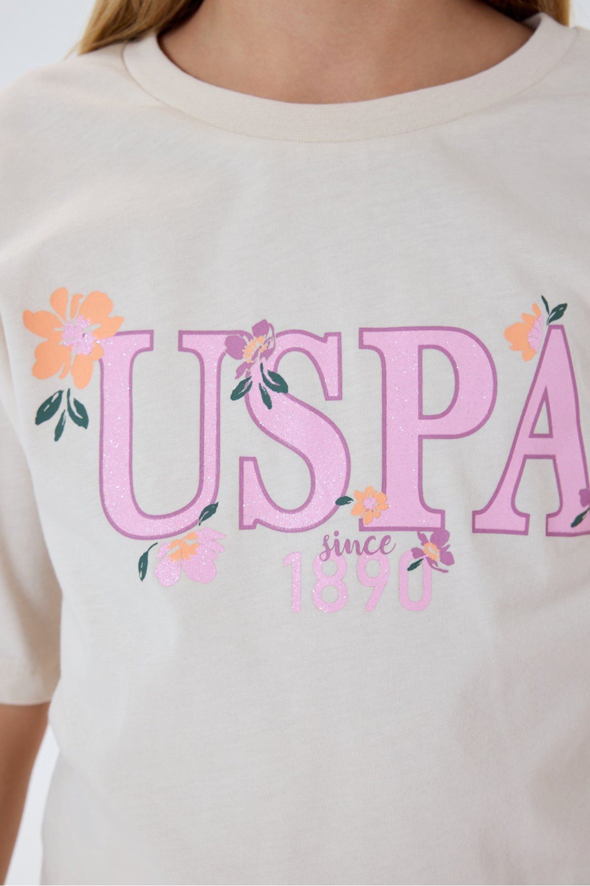 4-15 Yaş Lisanslı Us Polo Assn Kız Çocuk Takım-Latte