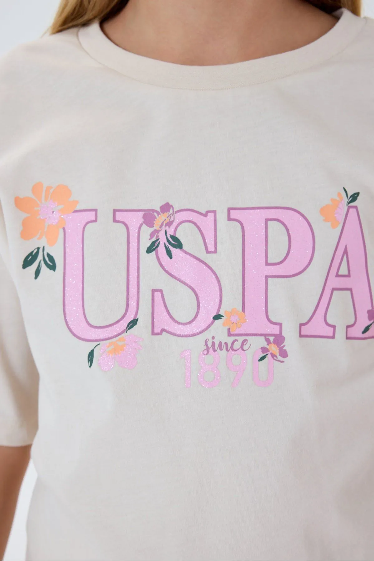 4-15 Yaş Lisanslı Us Polo Assn Kız Çocuk Takım-Latte
