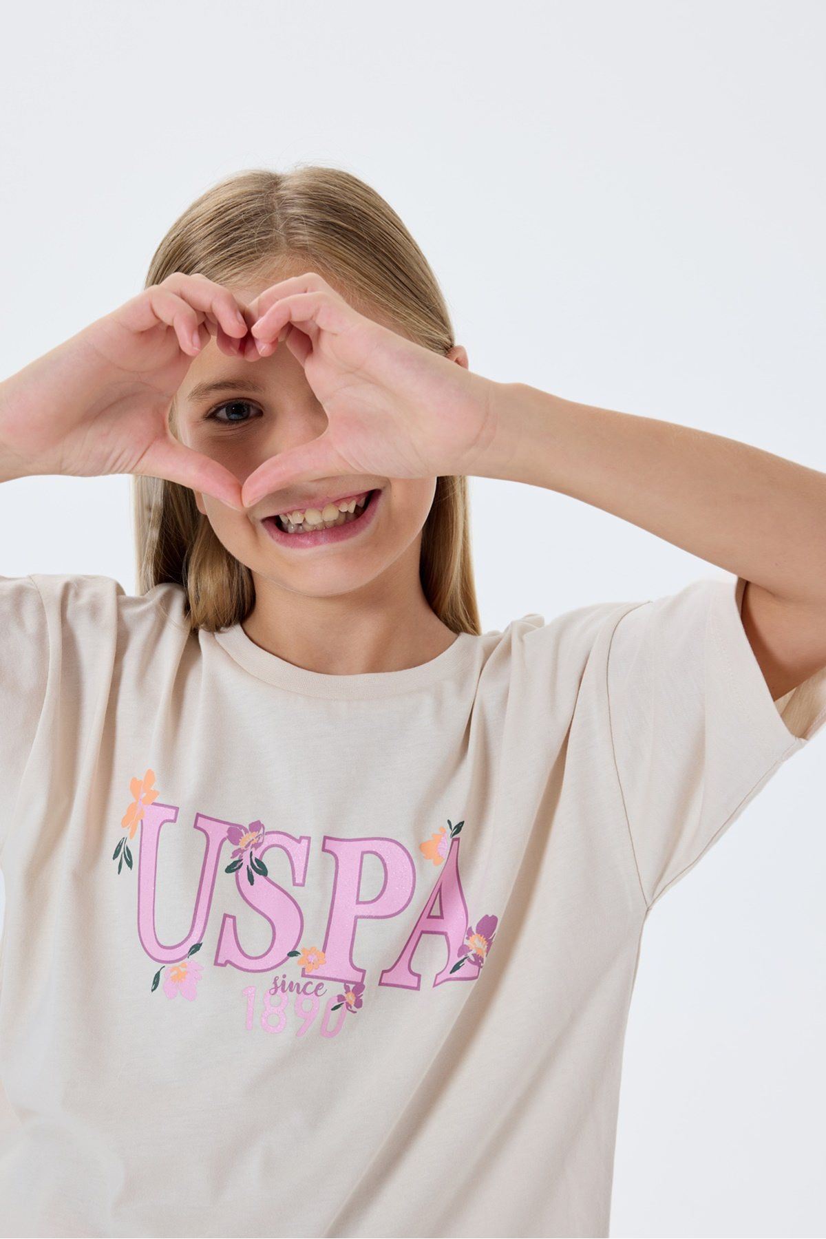 4-15 Yaş Lisanslı Us Polo Assn Kız Çocuk Takım-Latte