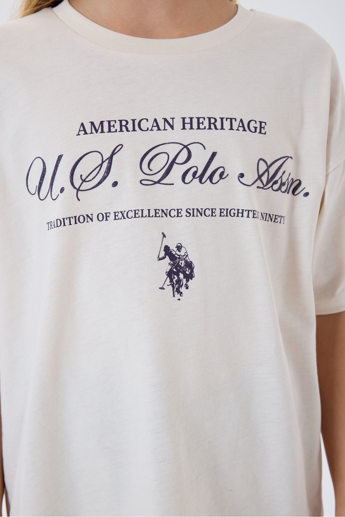 4-15 Yaş Lisanslı Us Polo Assn Kız Çocuk Takım-Latte