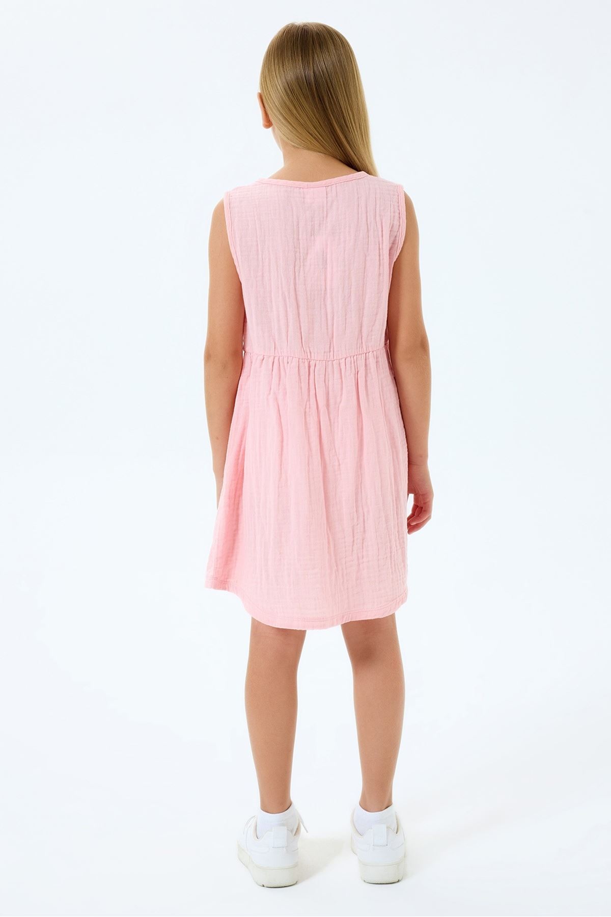 4-9 Yaş Lisanslı Us Polo Assn Kız Çocuk Elbise-Pembe