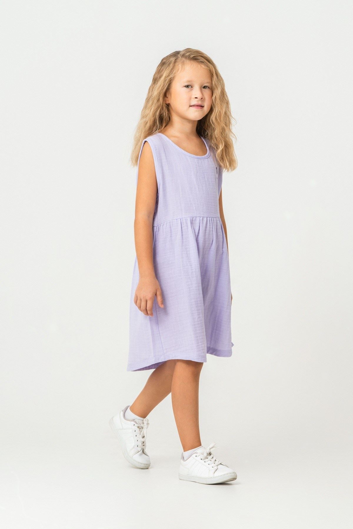 4-9 Yaş Lisanslı Us Polo Assn Kız Çocuk Elbise-Lila