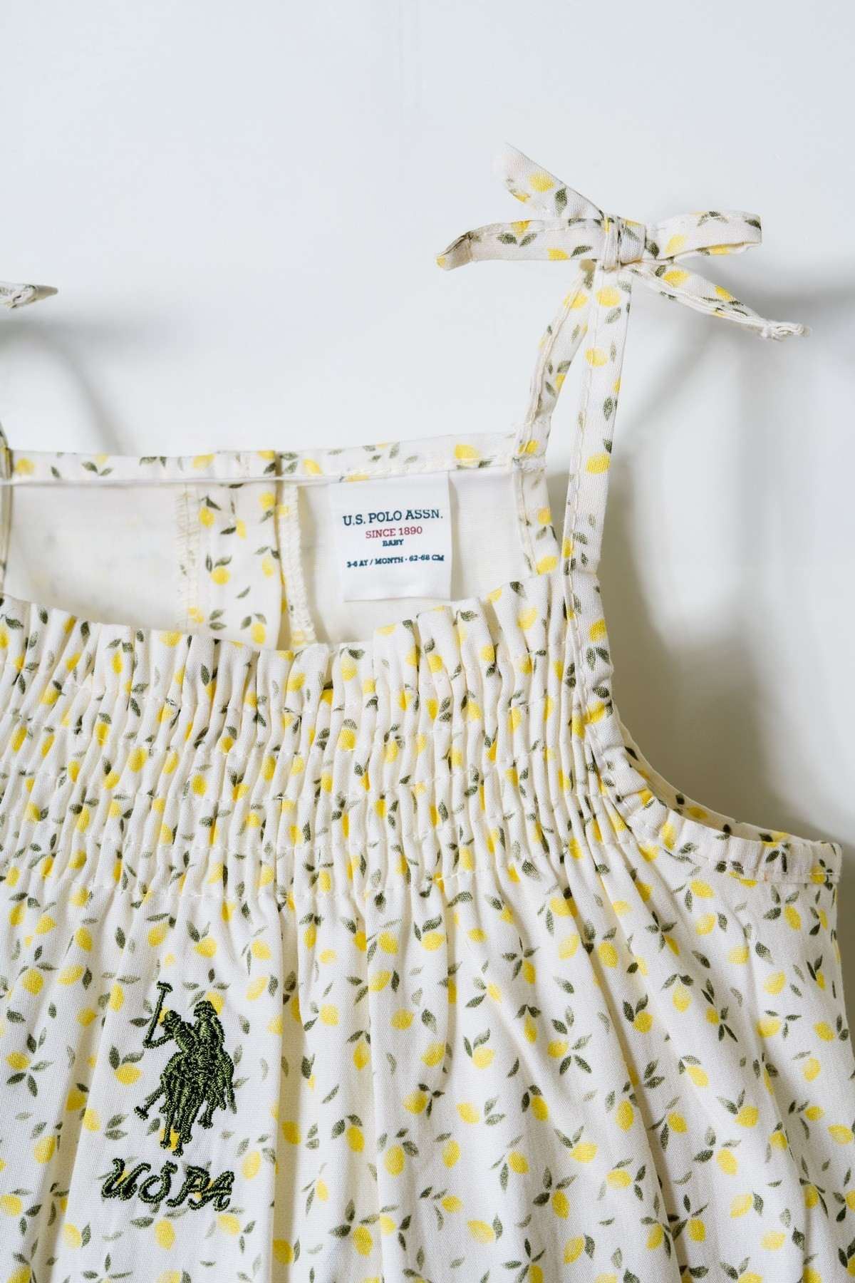 3-24 Ay Lisanslı Us Polo Assn Kız Bebek Tulum-Ekru