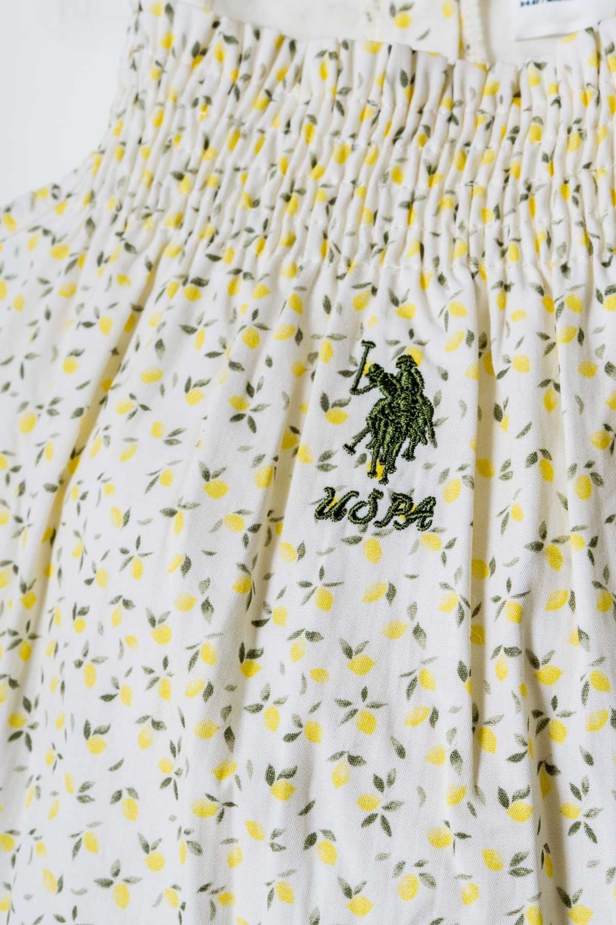 3-24 Ay Lisanslı Us Polo Assn Kız Bebek Tulum-Ekru