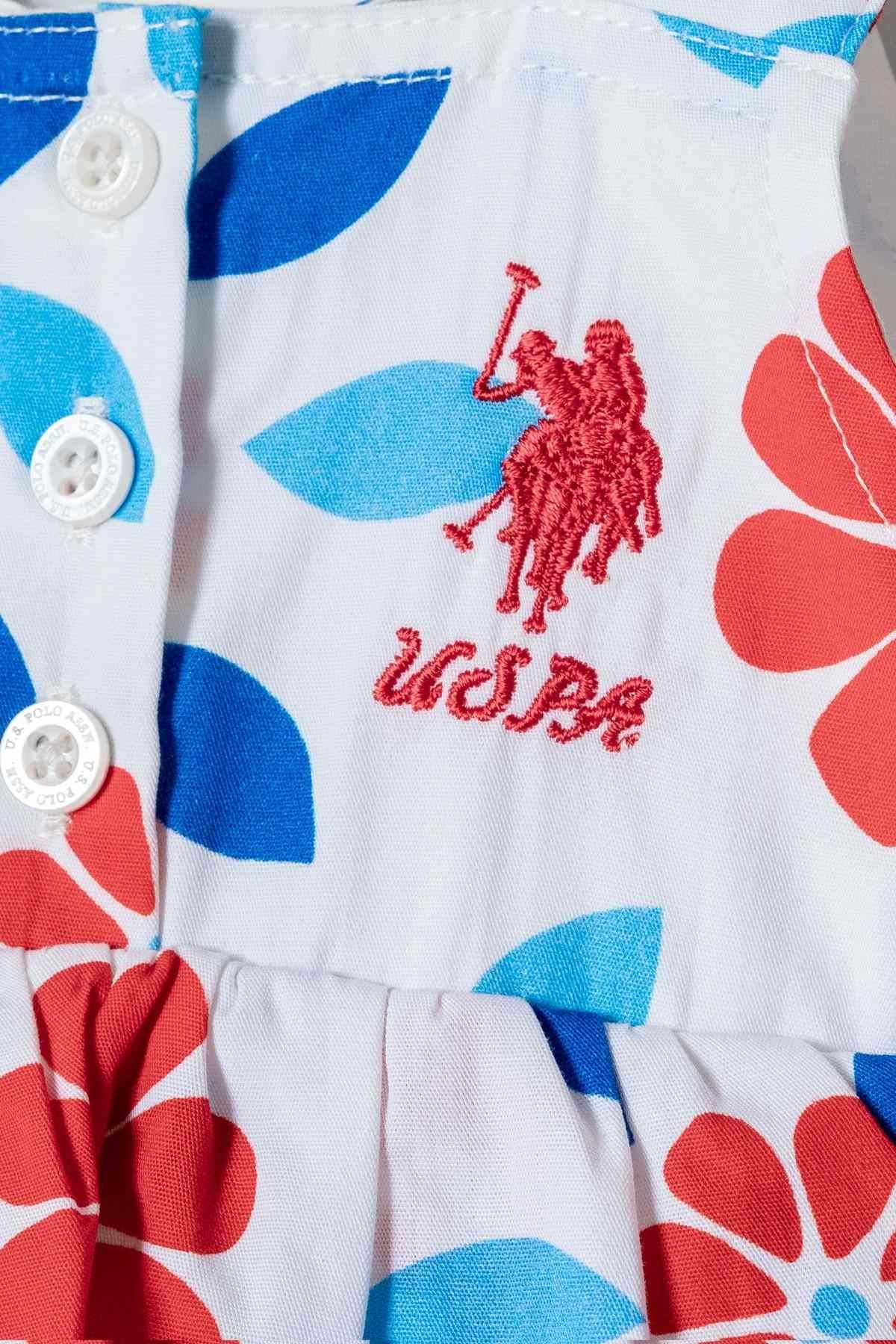 3-24 Ay Lisanslı Us Polo Assn Kız Bebek Tulum-Ekru