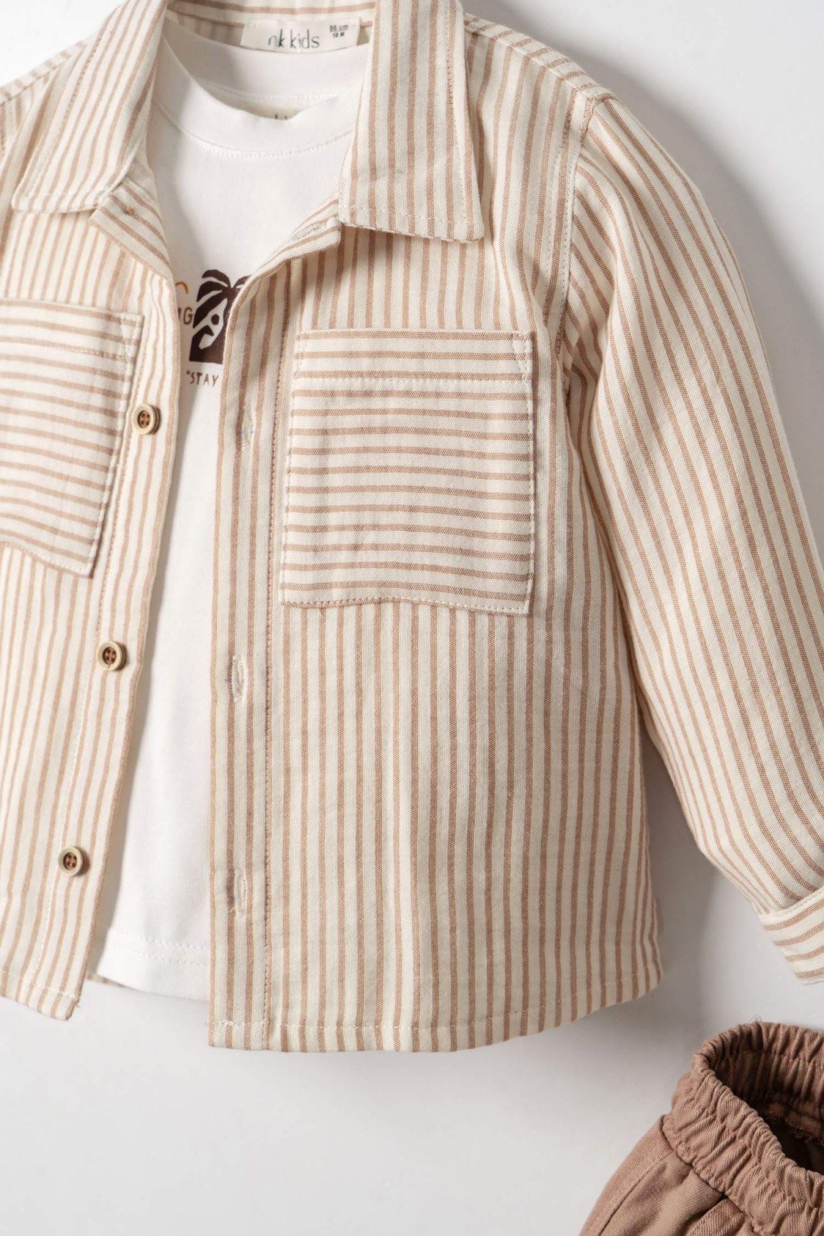 1-4 Yaş Dylan Scott Erkek Çocuk 3'Lü Takım-Latte