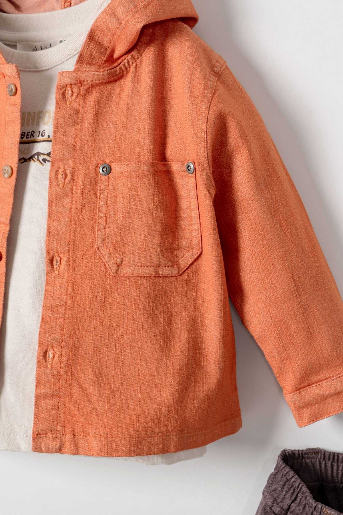 1-4 Yaş Rain Forest Erkek Çocuk 3'Lü Takım-Kiremit