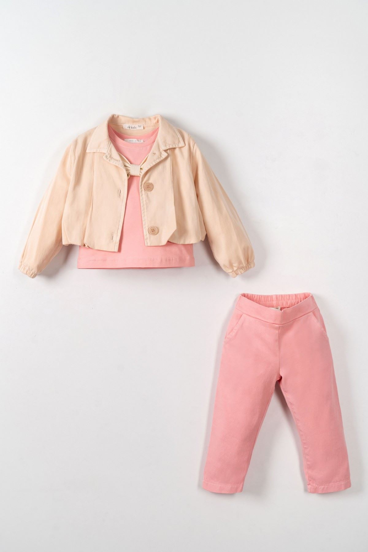 1-4 Yaş Mia Deluxe Kız Çocuk 3'Lü Takım-Pembe