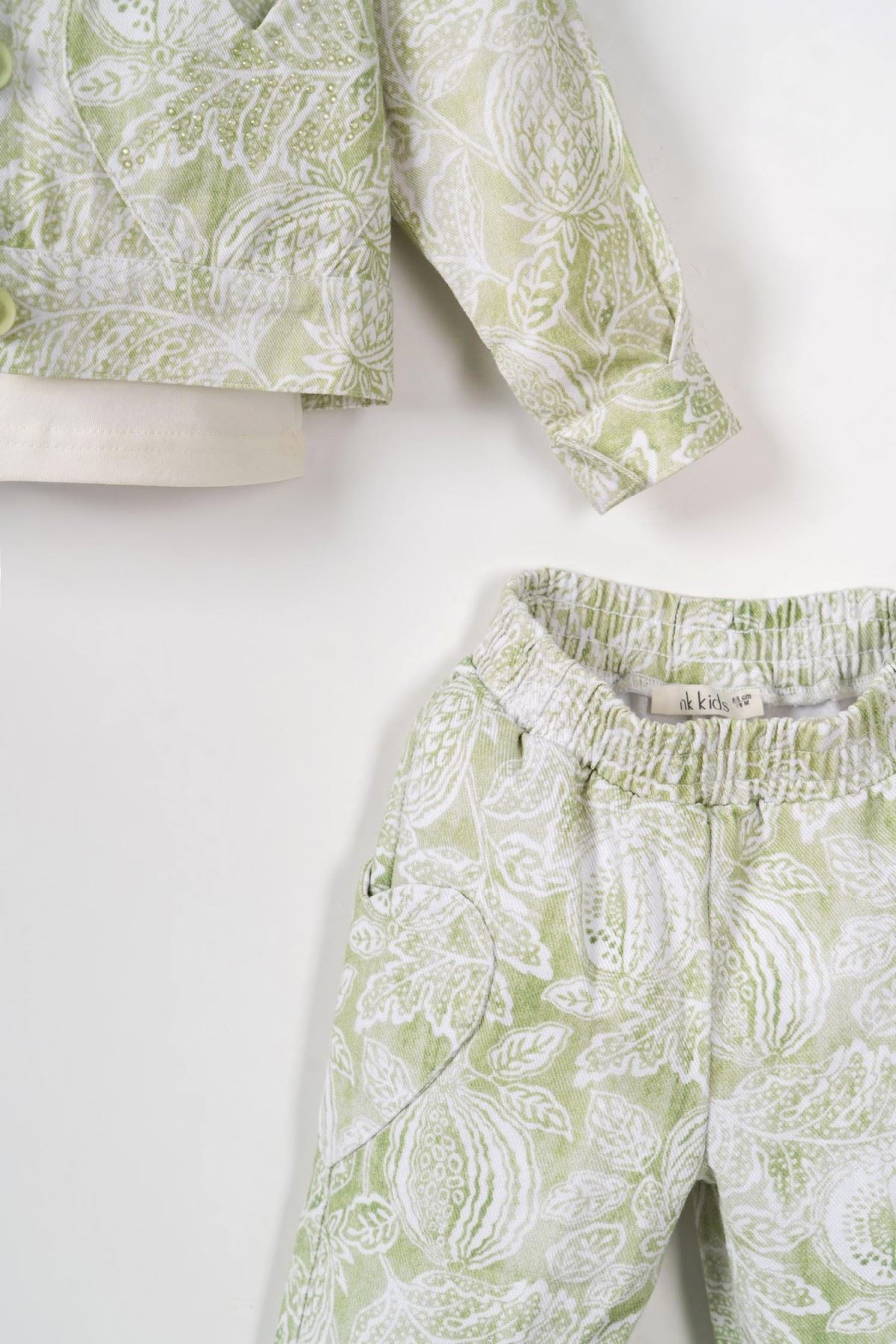 1-4 Yaş Arya Belle Kız Çocuk 3'Lü Takım-Yeşil