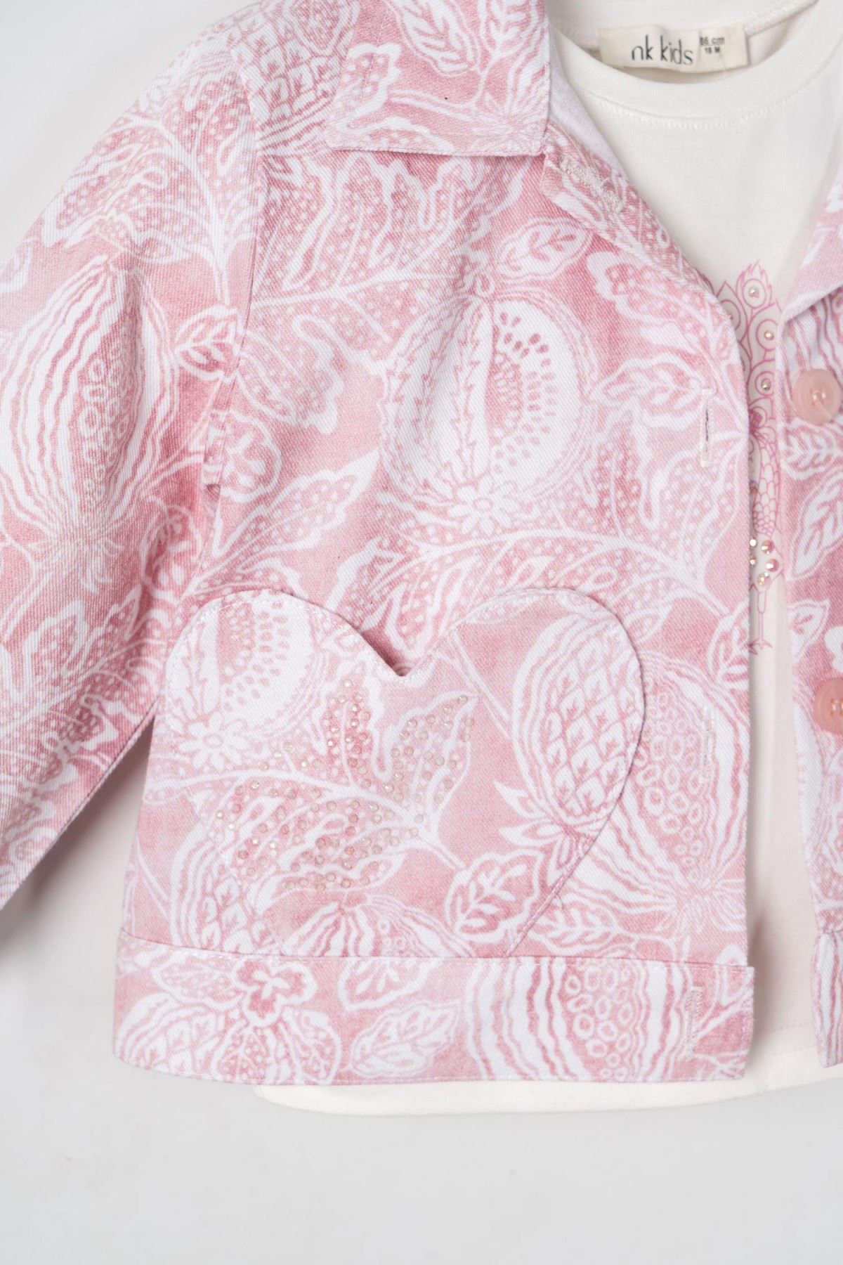 1-4 Yaş Arya Belle Kız Çocuk 3'Lü Takım-Pudra