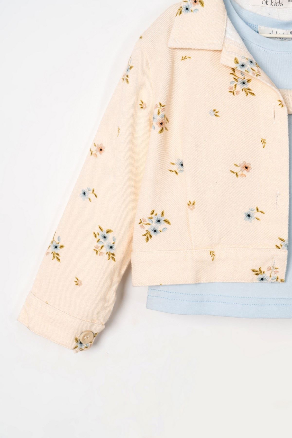 1-4 Yaş Sophie Blue Kız Çocuk 3'Lü Takım-Latte