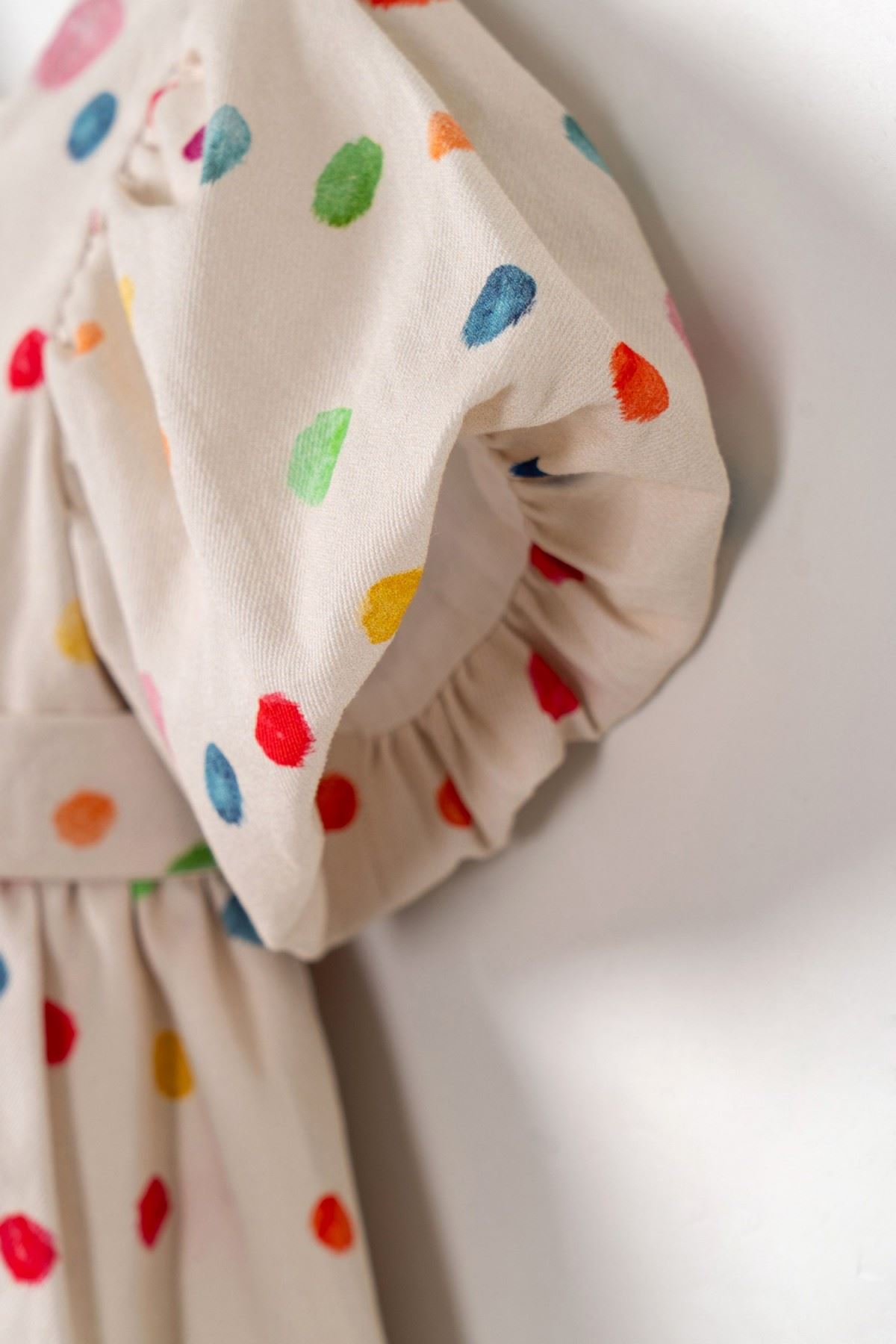 1-4 Yaş Happy Lina Kız Çocuk Elbise-Ekru