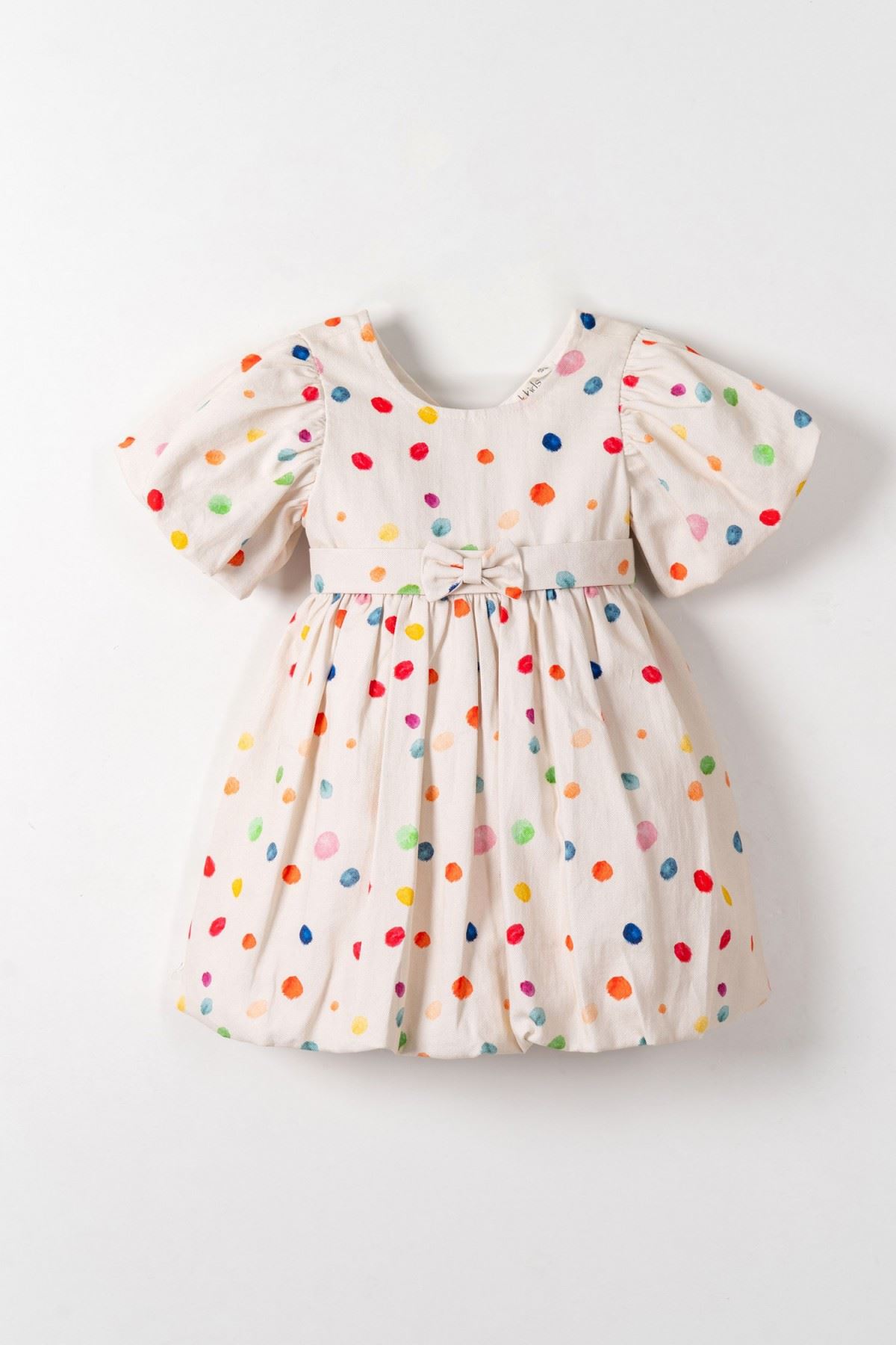 1-4 Yaş Happy Lina Kız Çocuk Elbise-Ekru