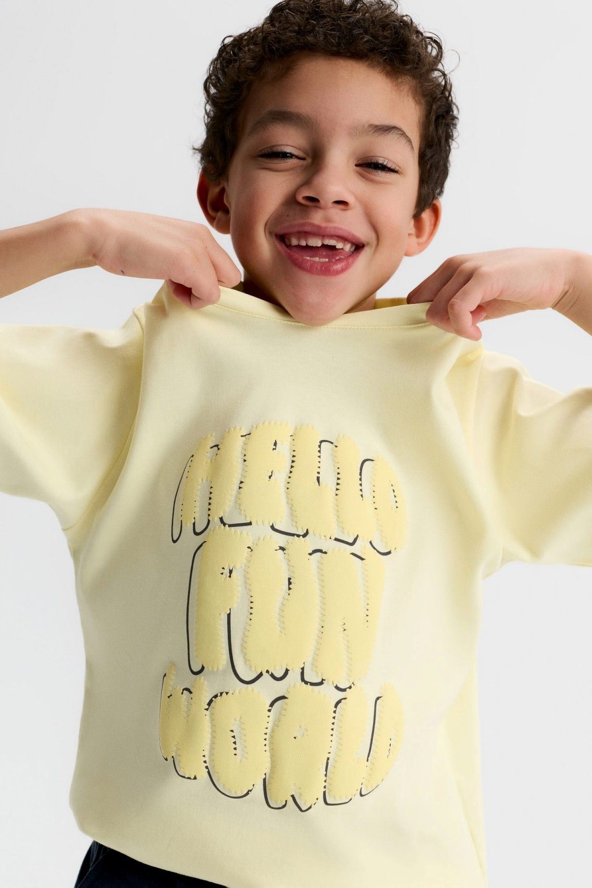 4-8 Yaş Hello Fun Erkek Çocuk Takım-Sarı