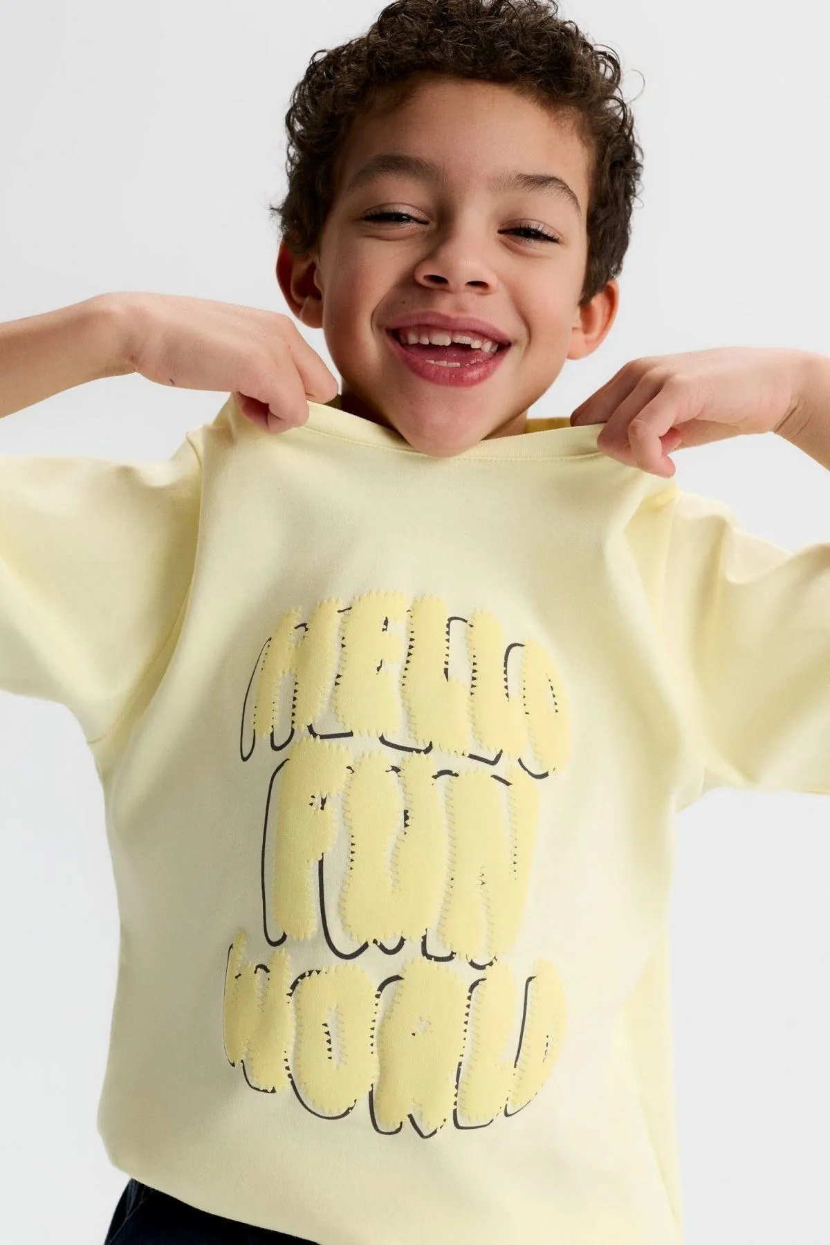 4-8 Yaş Hello Fun Erkek Çocuk Takım-Sarı