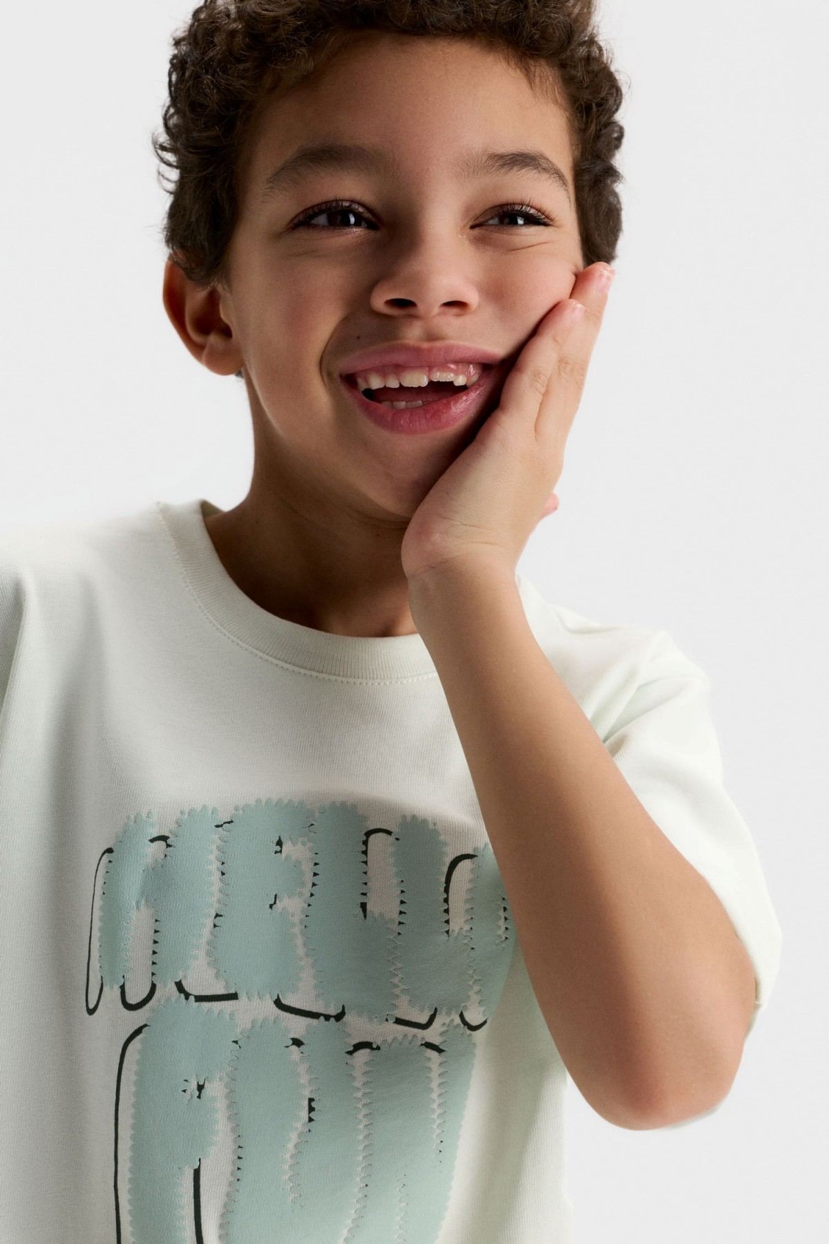 4-8 Yaş Hello Fun Erkek Çocuk Takım-Ekru