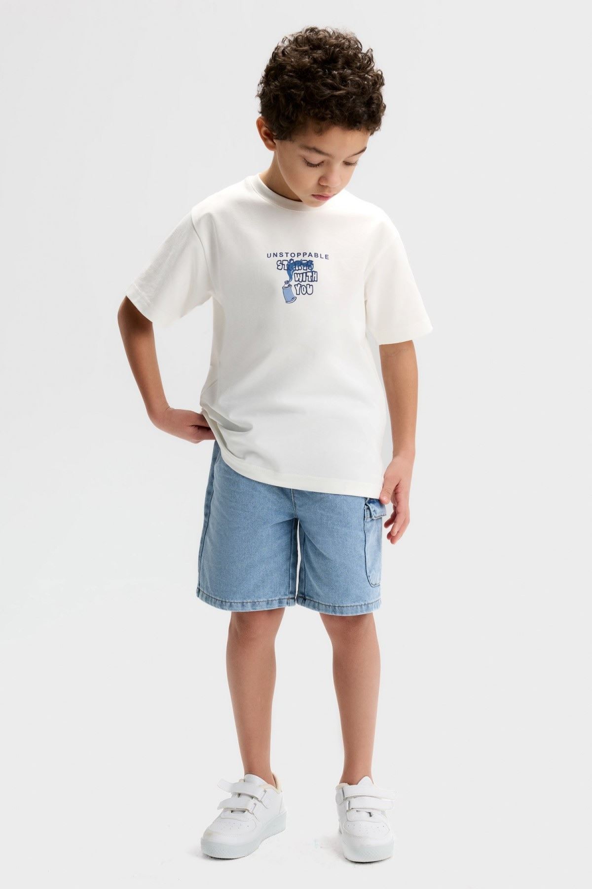 4-8 Yaş Oscar Start Erkek Çocuk Takım-Ekru