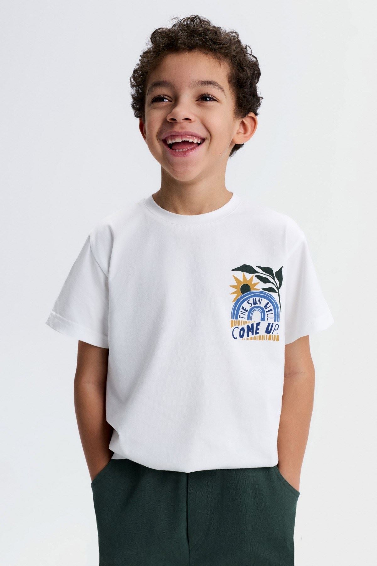 4-8 Yaş Brave Come Erkek Çocuk Takım-Ekru