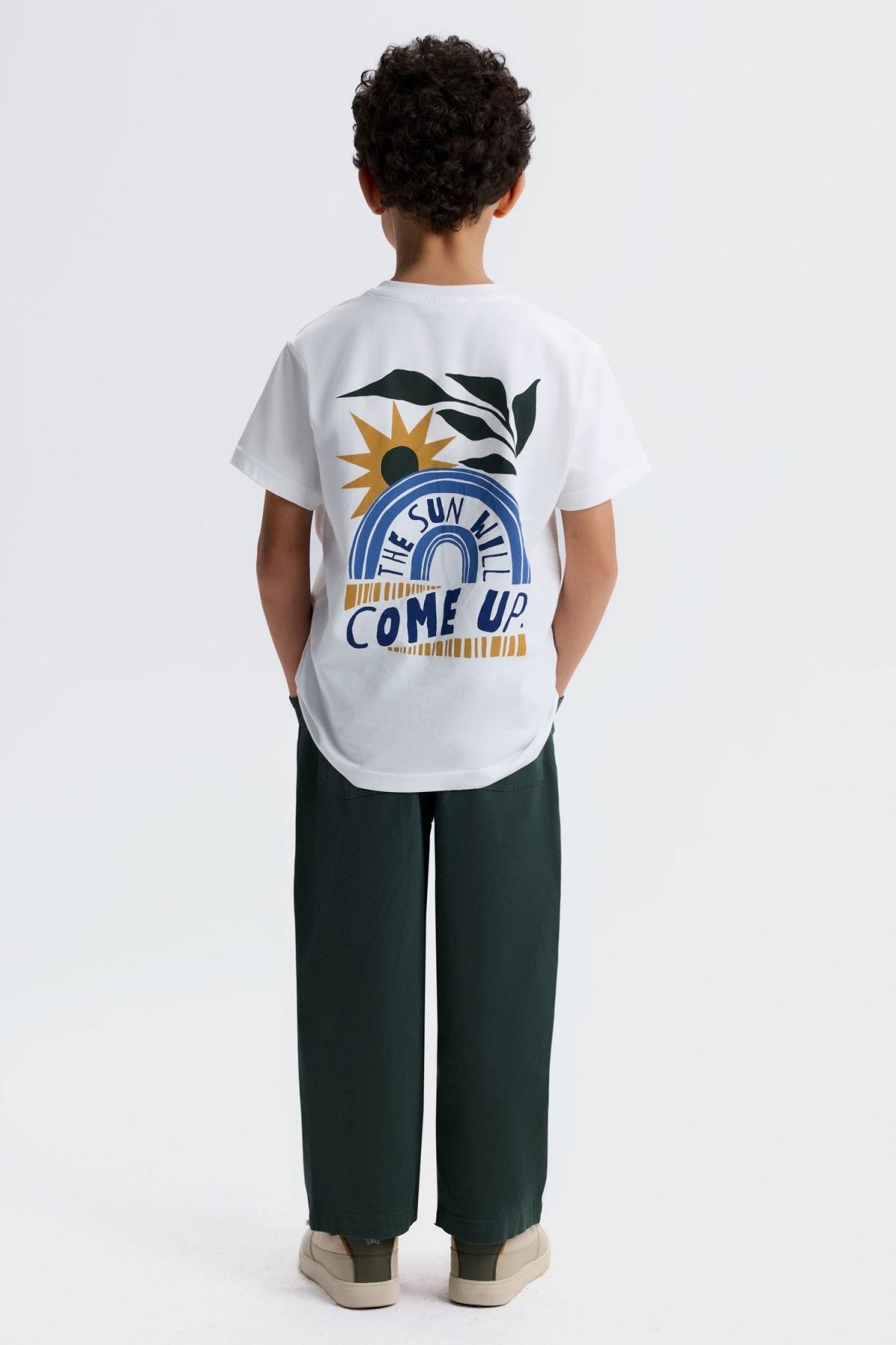 4-8 Yaş Brave Come Erkek Çocuk Takım-Ekru