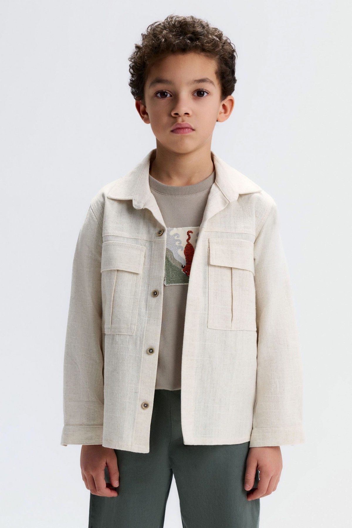 4-8 Yaş Space Fox Erkek Çocuk 3'Lü Takım-Latte