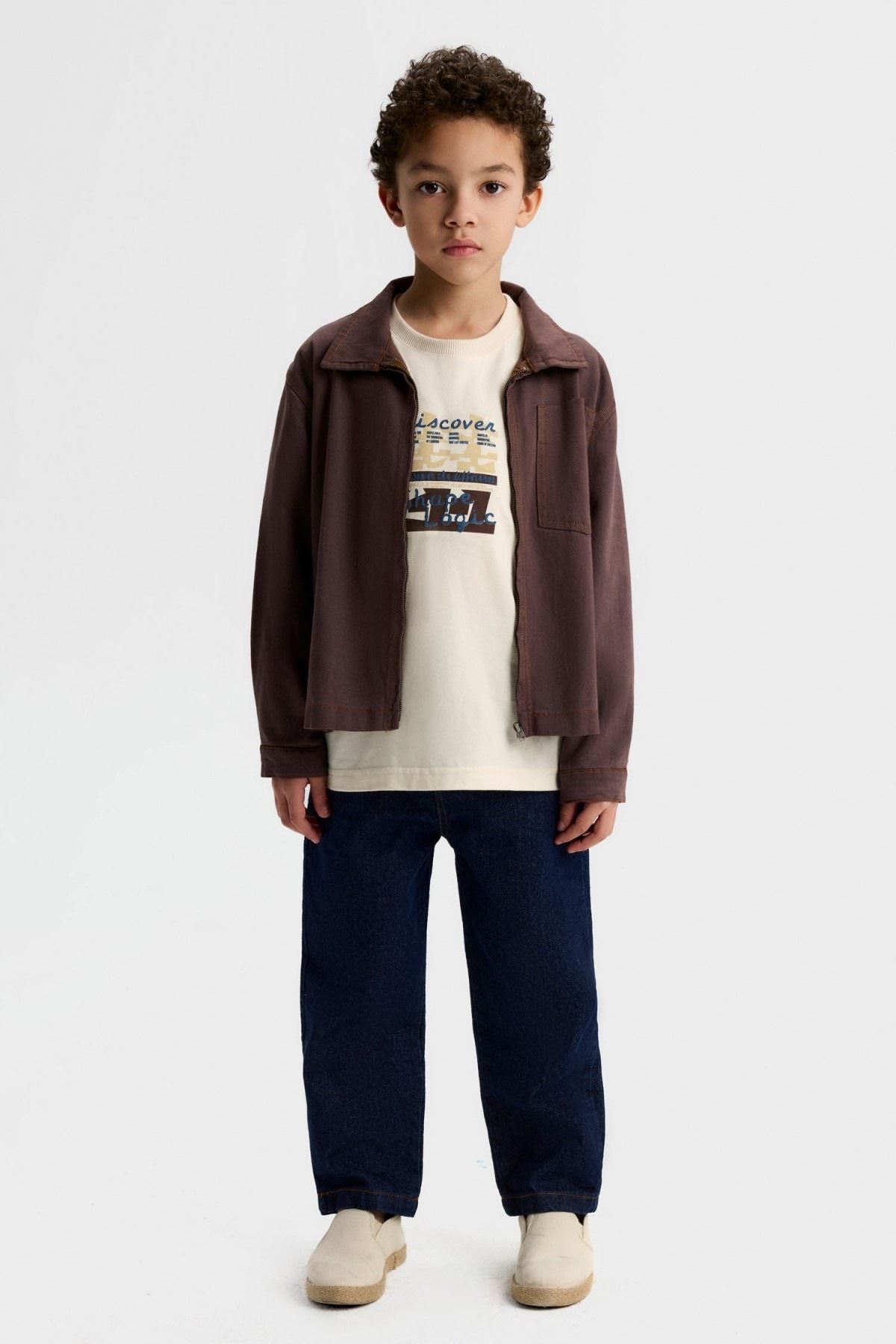 4-8 Yaş Aztec Harvey Erkek Çocuk 3'Lü Takım-Kahverengi