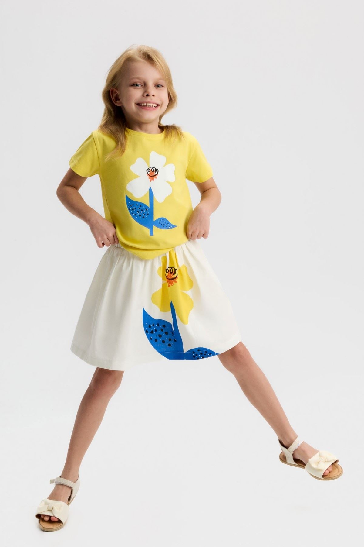 4-8 Yaş Maya Belle Kız Çocuk Takım-Sarı