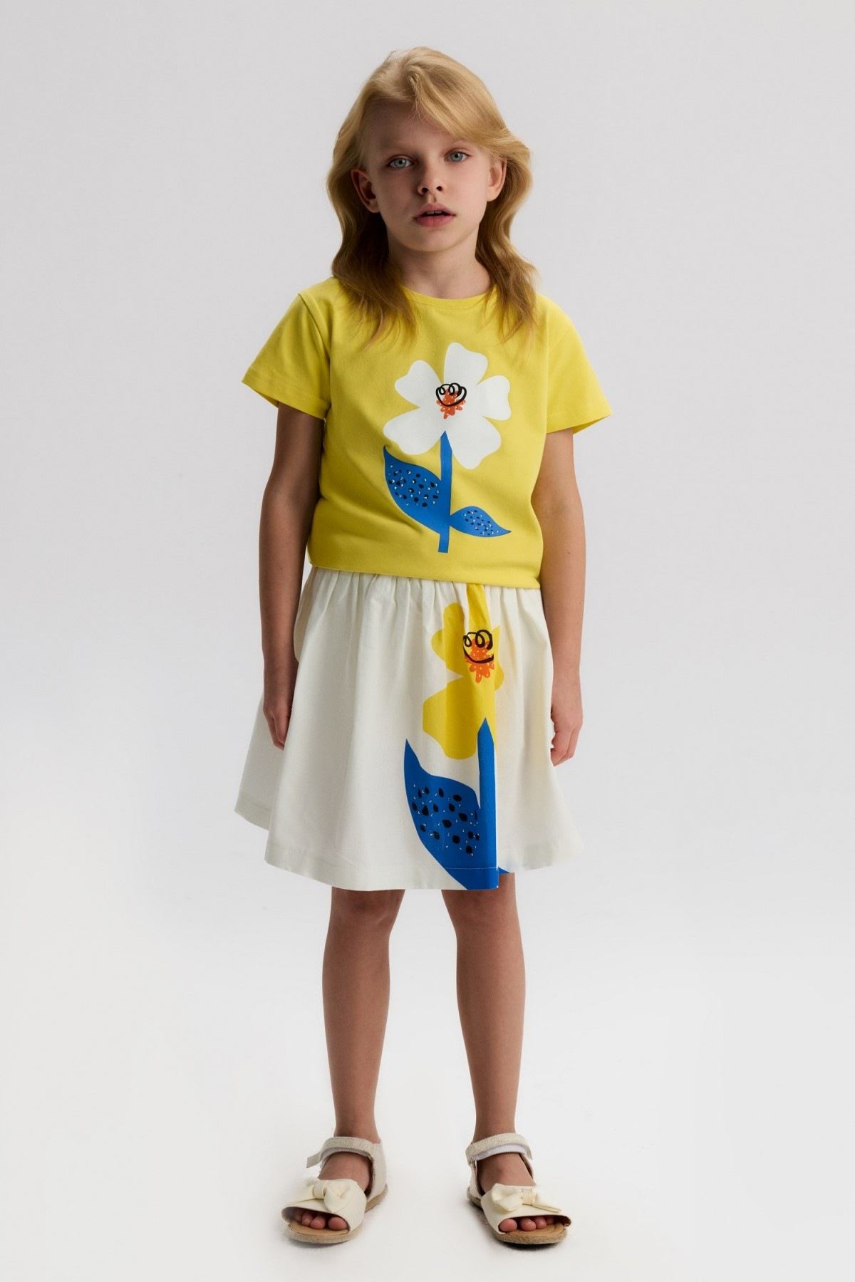 4-8 Yaş Maya Belle Kız Çocuk Takım-Sarı