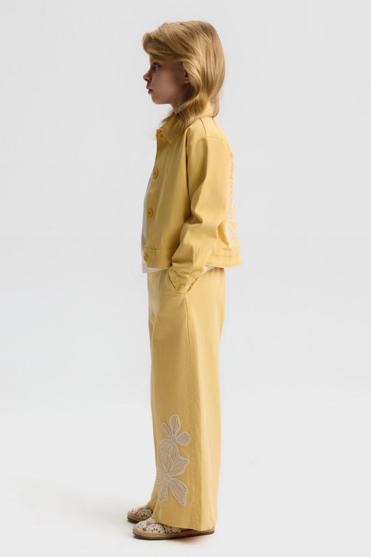 4-8 Yaş Stella Chic Kız Çocuk 3'Lü Takım-Sarı