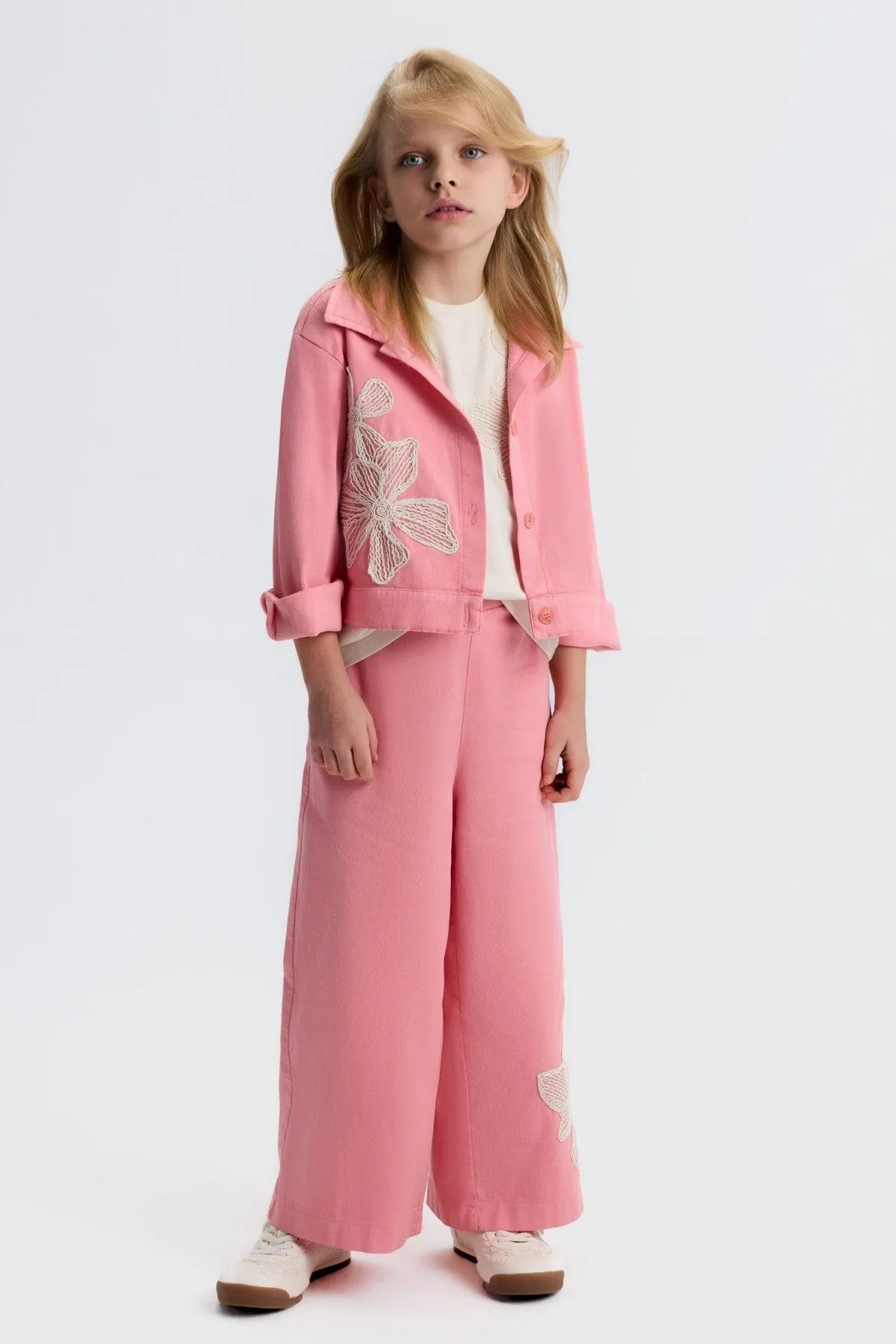 4-8 Yaş Stella Chic Kız Çocuk 3'Lü Takım-Pembe