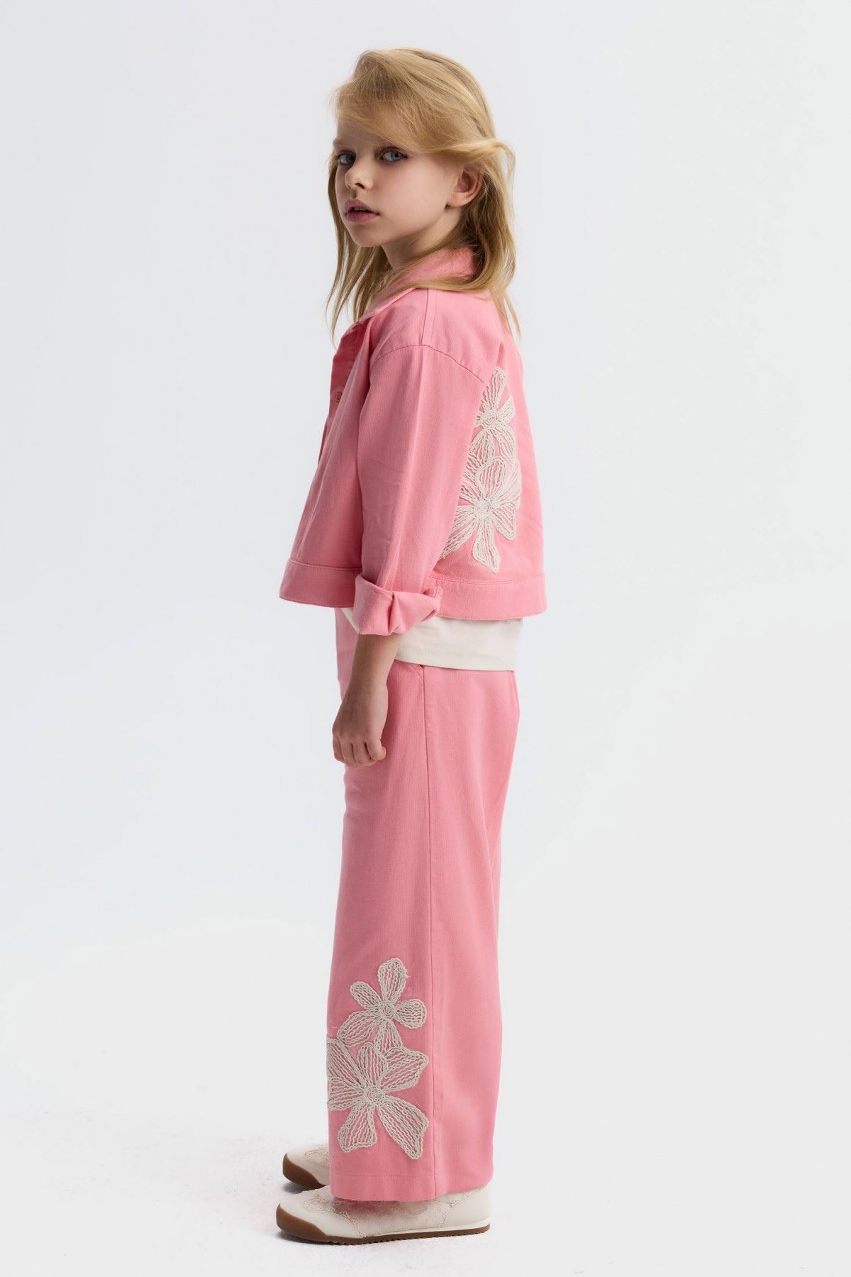 4-8 Yaş Stella Chic Kız Çocuk 3'Lü Takım-Pembe