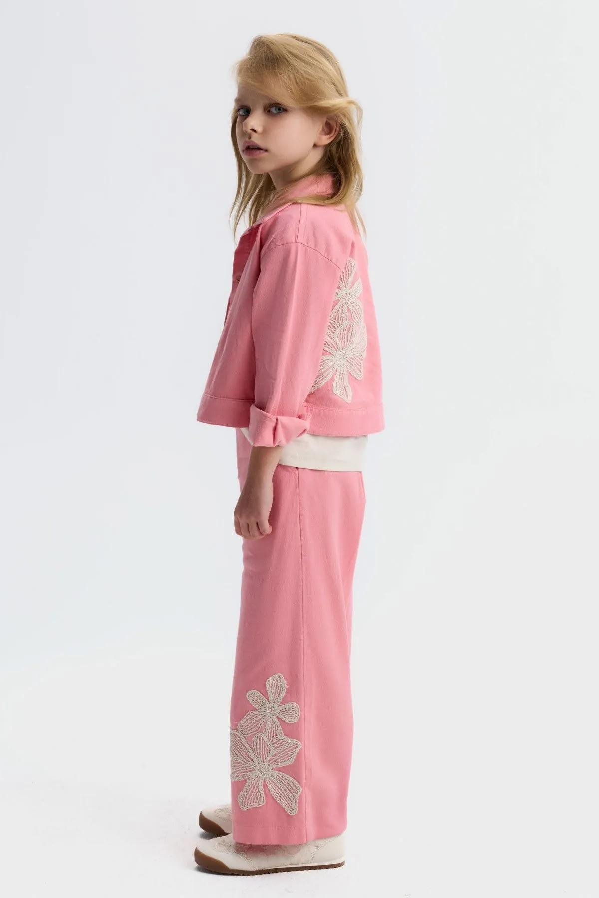 4-8 Yaş Stella Chic Kız Çocuk 3'Lü Takım-Pembe