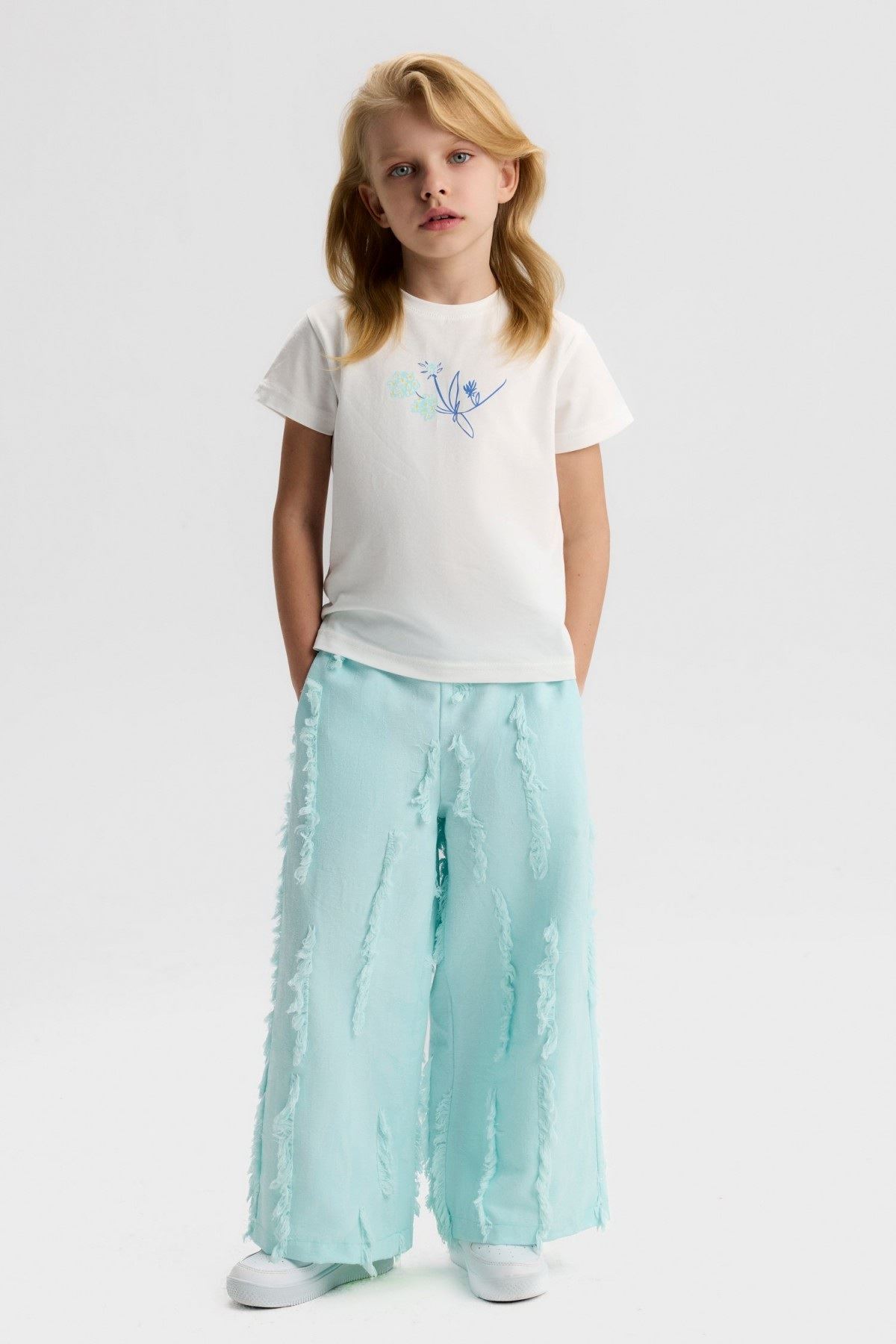 4-8 Yaş Chorley Mare Kız Çocuk 3'Lü Takım-Mavi