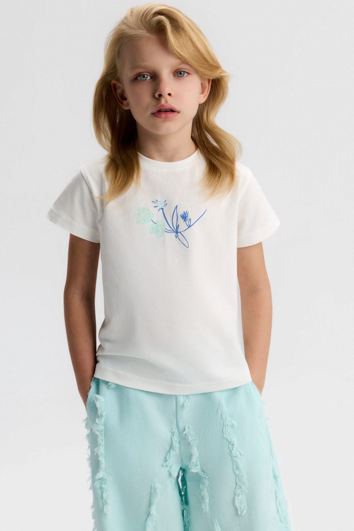 4-8 Yaş Chorley Mare Kız Çocuk 3'Lü Takım-Mavi