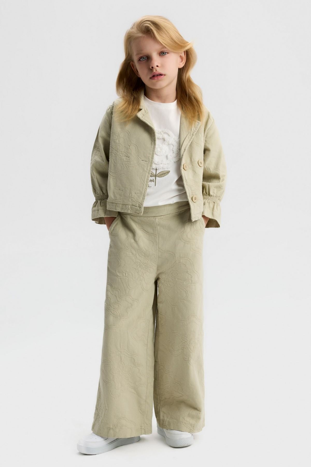 4-8 Yaş Flower Cannes Kız Çocuk 3'Lü Takım-Haki