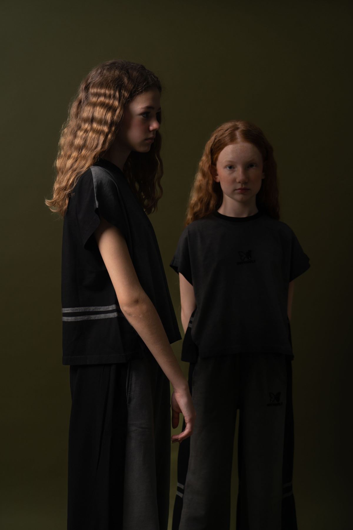 9-15 Yaş Black Butterfly Kız Çocuk Takım-Siyah