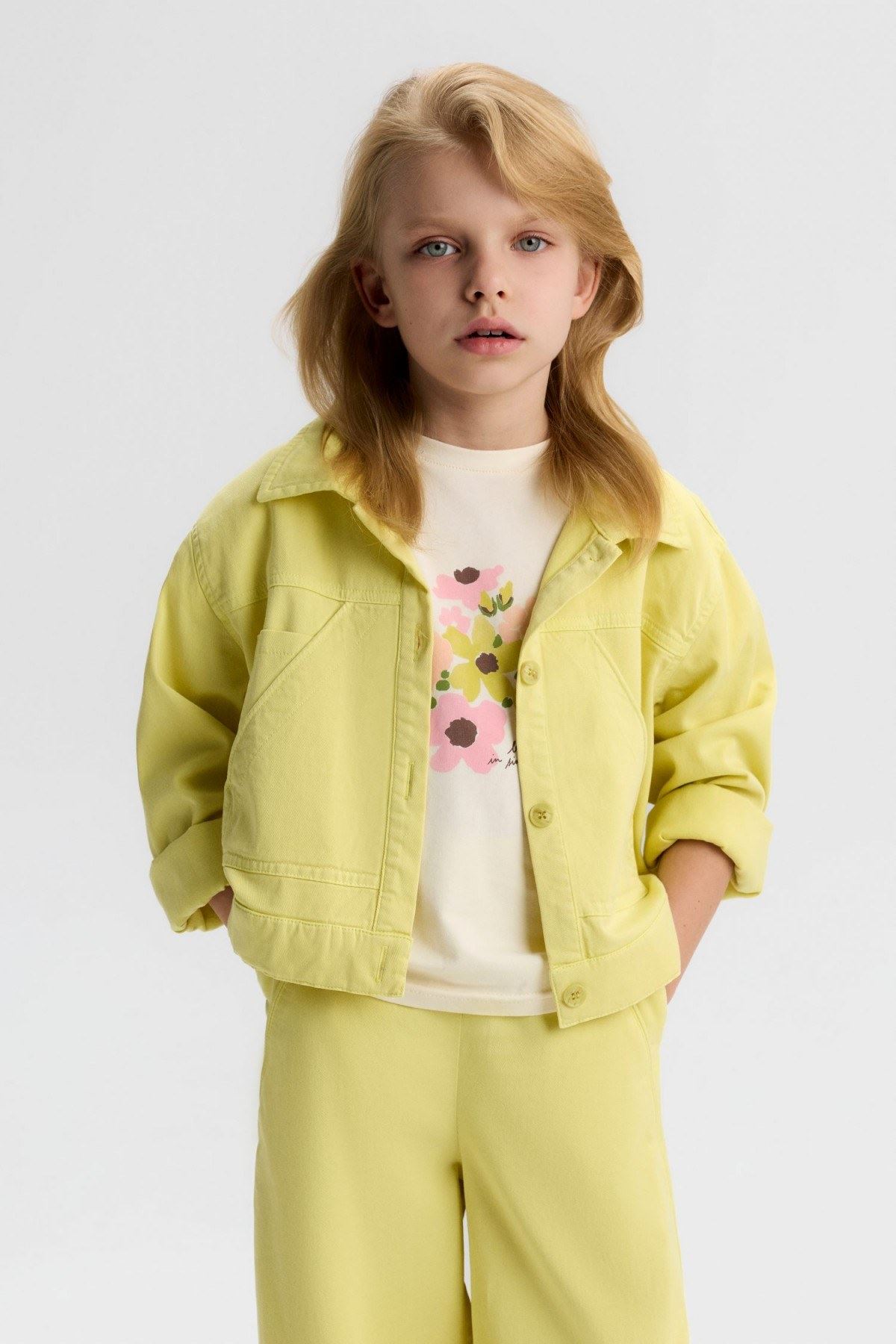 4-8 Yaş Elina Premium Kız Çocuk 3'Lü Takım-Sarı