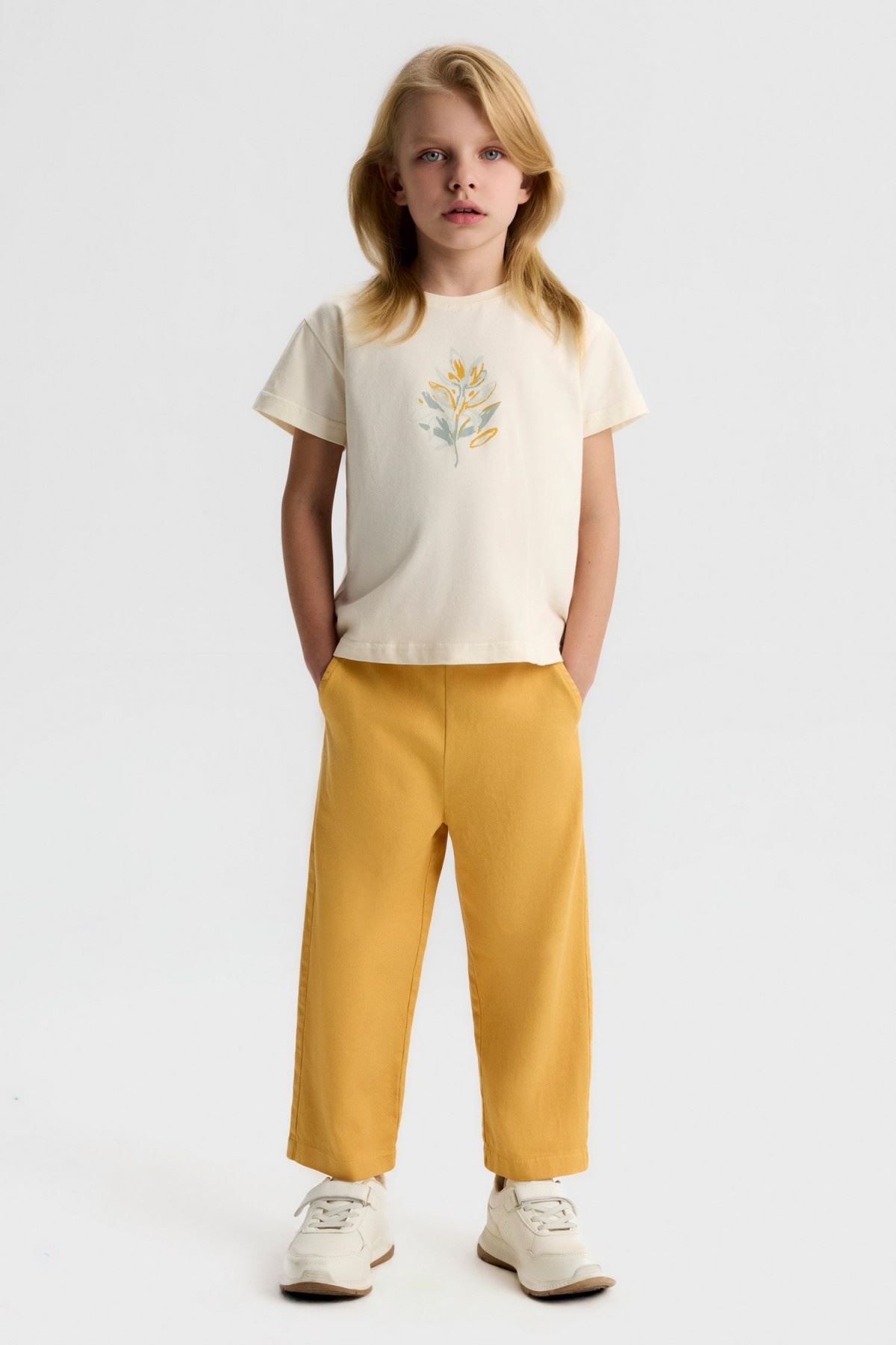 4-8 Yaş Arina Clean Kız Çocuk 3'Lü Takım-Latte