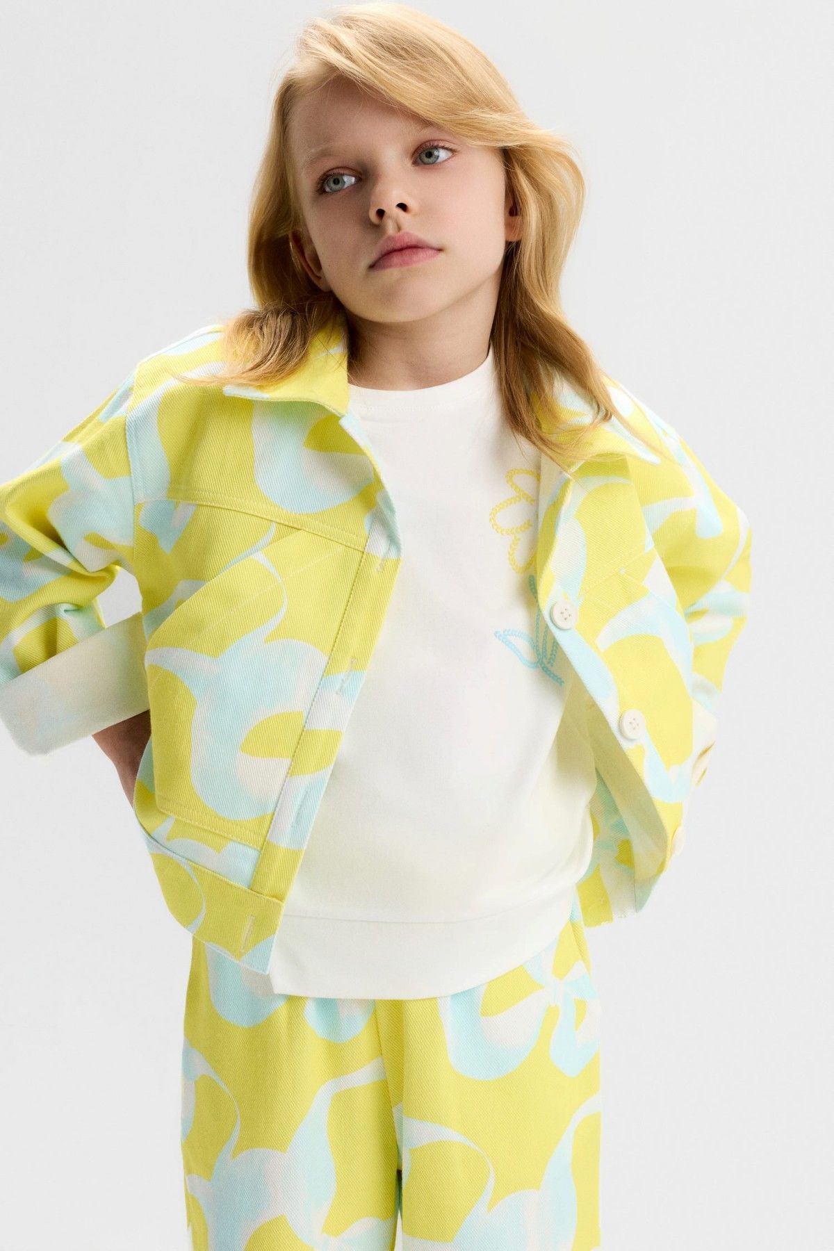 4-8 Yaş Summer Rana Kız Çocuk 3'Lü Takım-Sarı