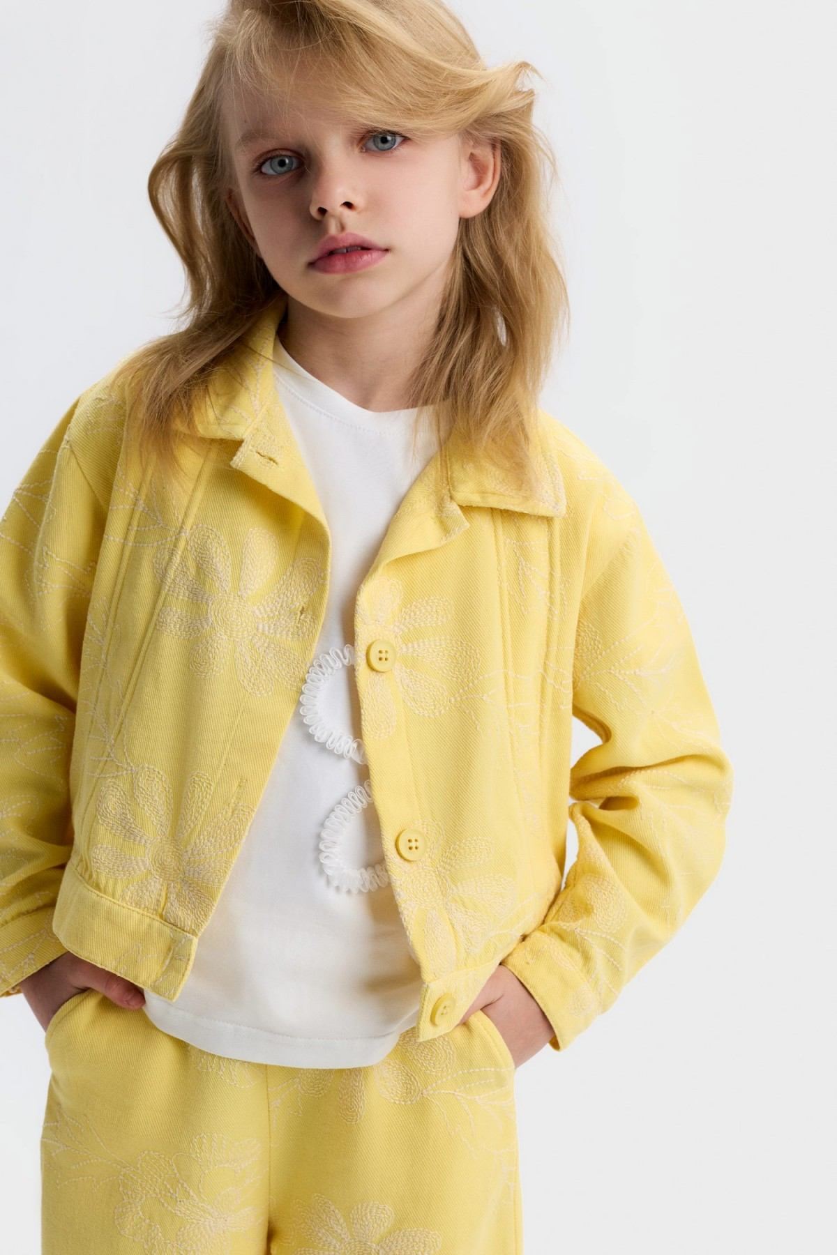 4-8 Yaş Elen Paris Kız Çocuk 3'Lü Takım-Sarı