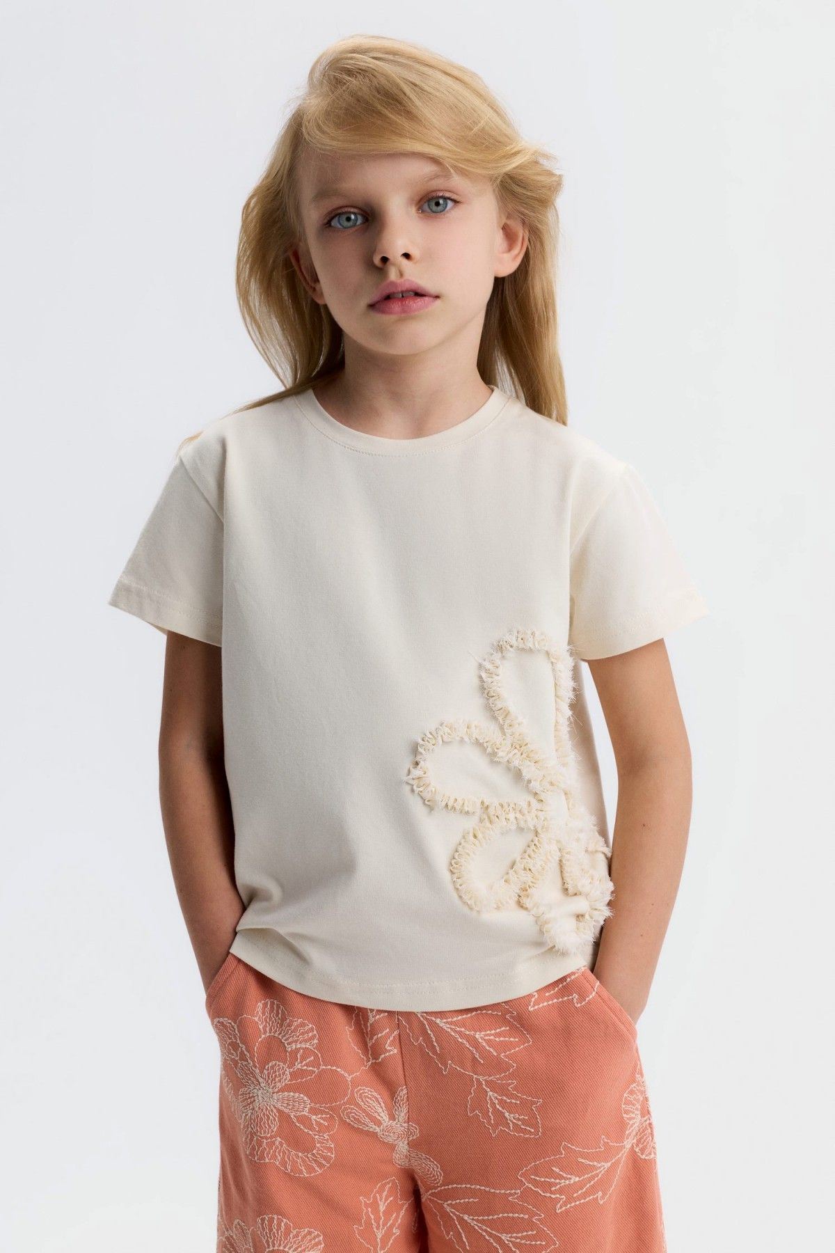 4-8 Yaş Elen Paris Kız Çocuk 3'Lü Takım-Kiremit