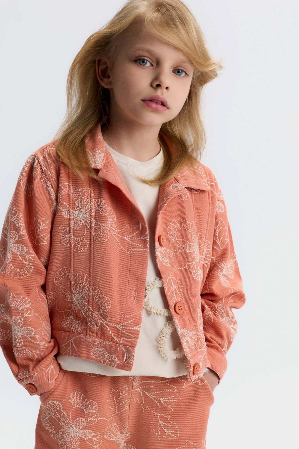 4-8 Yaş Elen Paris Kız Çocuk 3'Lü Takım-Kiremit