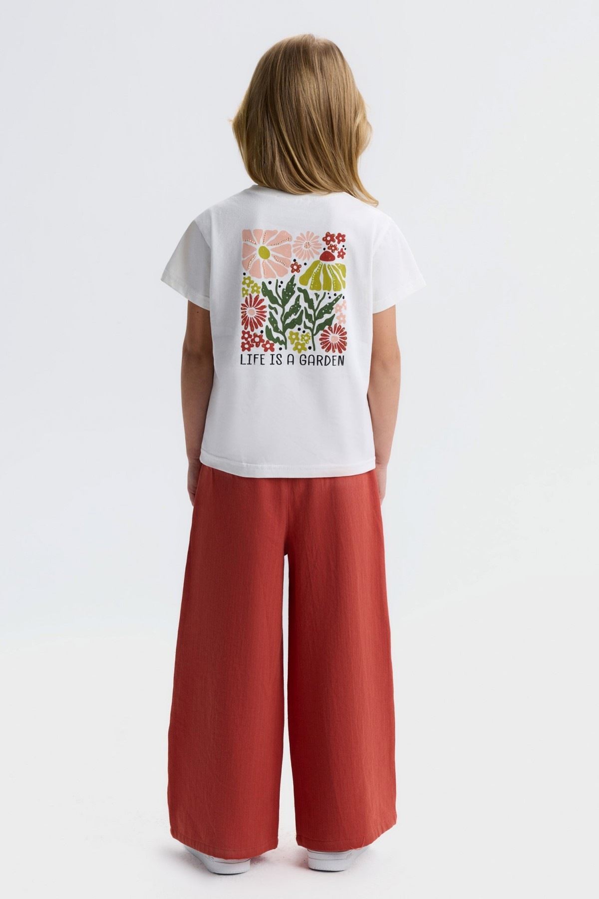 4-8 Yaş Funny Bella Kız Çocuk 3'Lü Takım-Kiremit