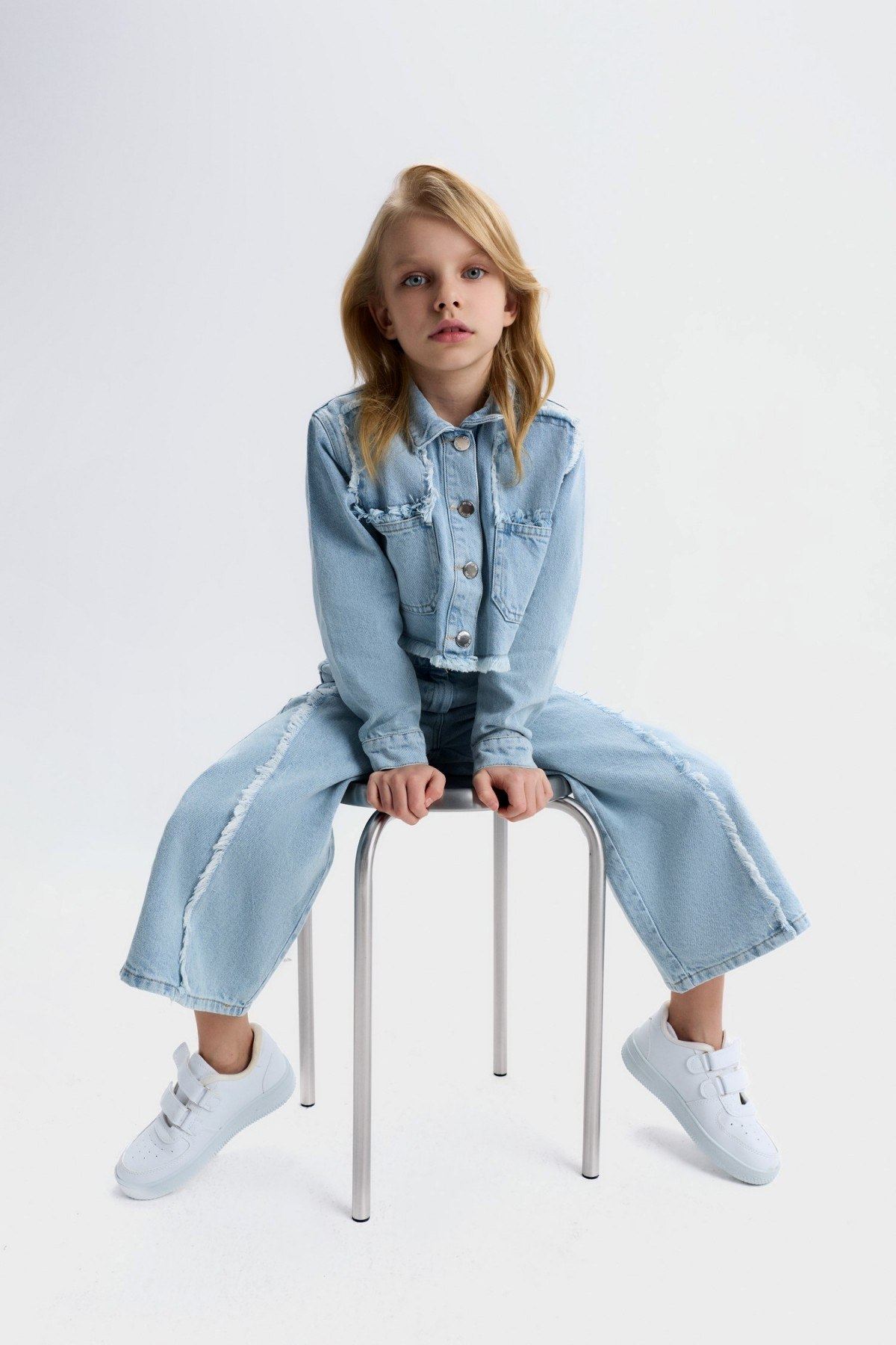 4-8 Yaş Pamela Arya Kız Çocuk Takım-Mavi