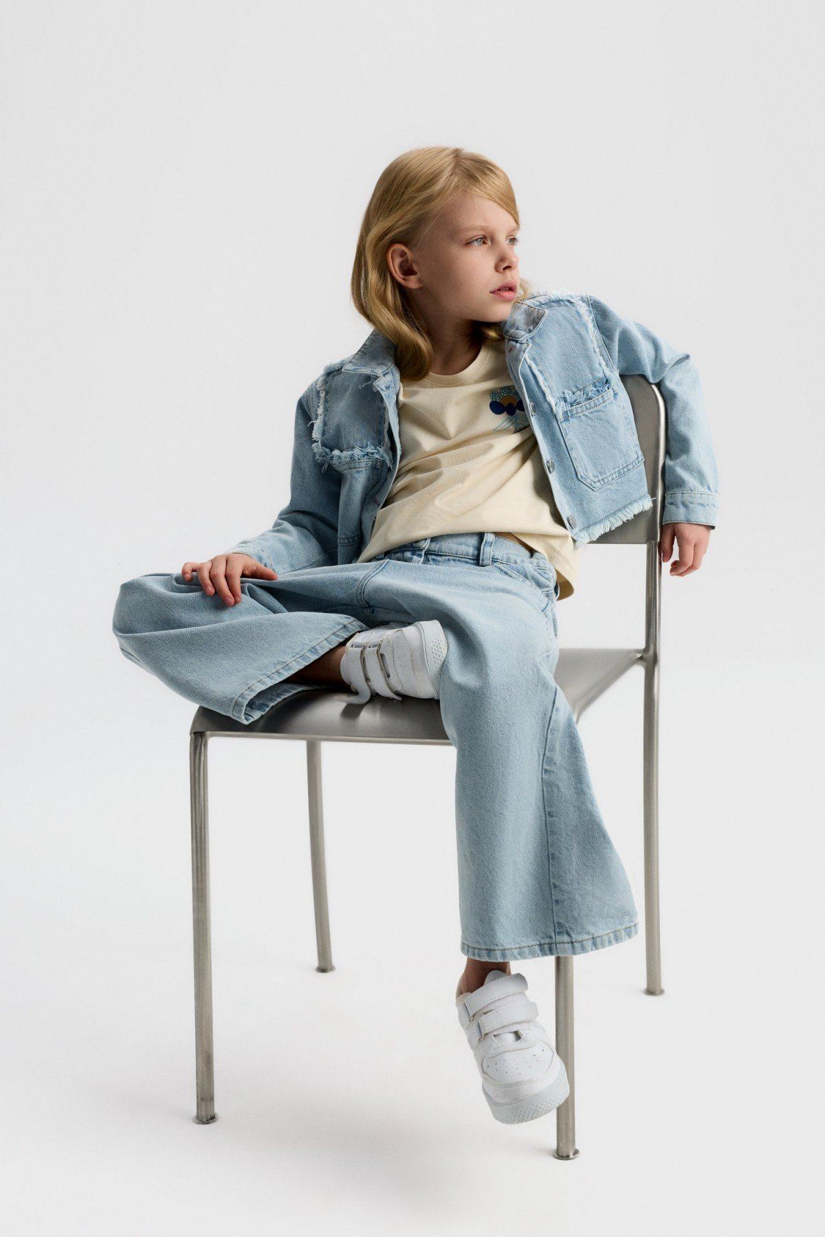 4-8 Yaş Pamela Arya Kız Çocuk Takım-Mavi