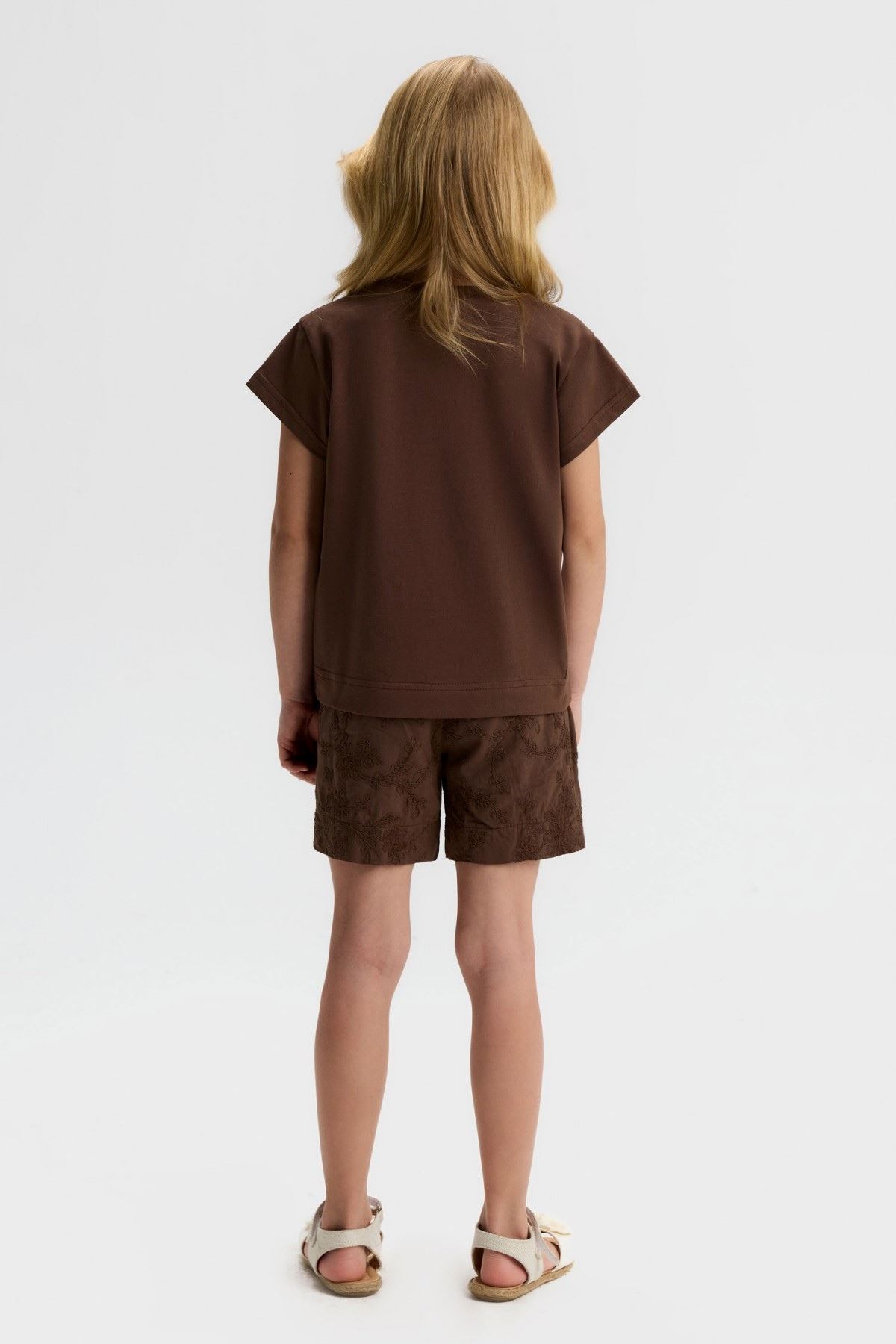 4-8 Yaş Maya Paris Kız Çocuk Takım-Kahverengi